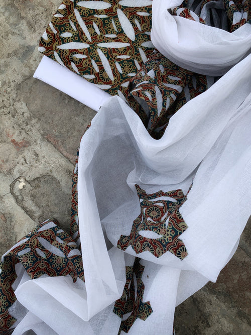 Ajrakh Handcrafted Applique Suit