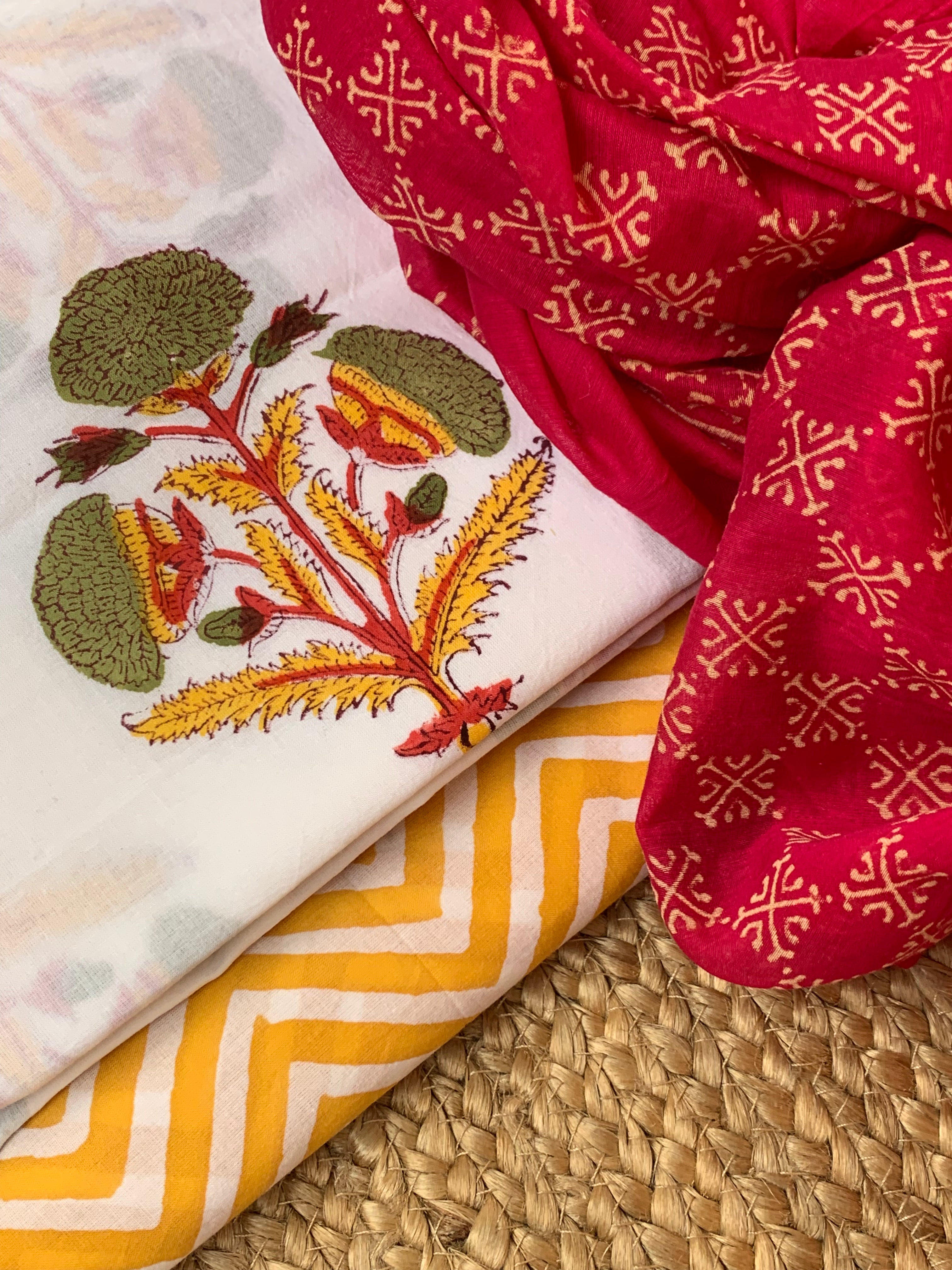 Handcrafted Cotton Chanderi Dupatta Suit