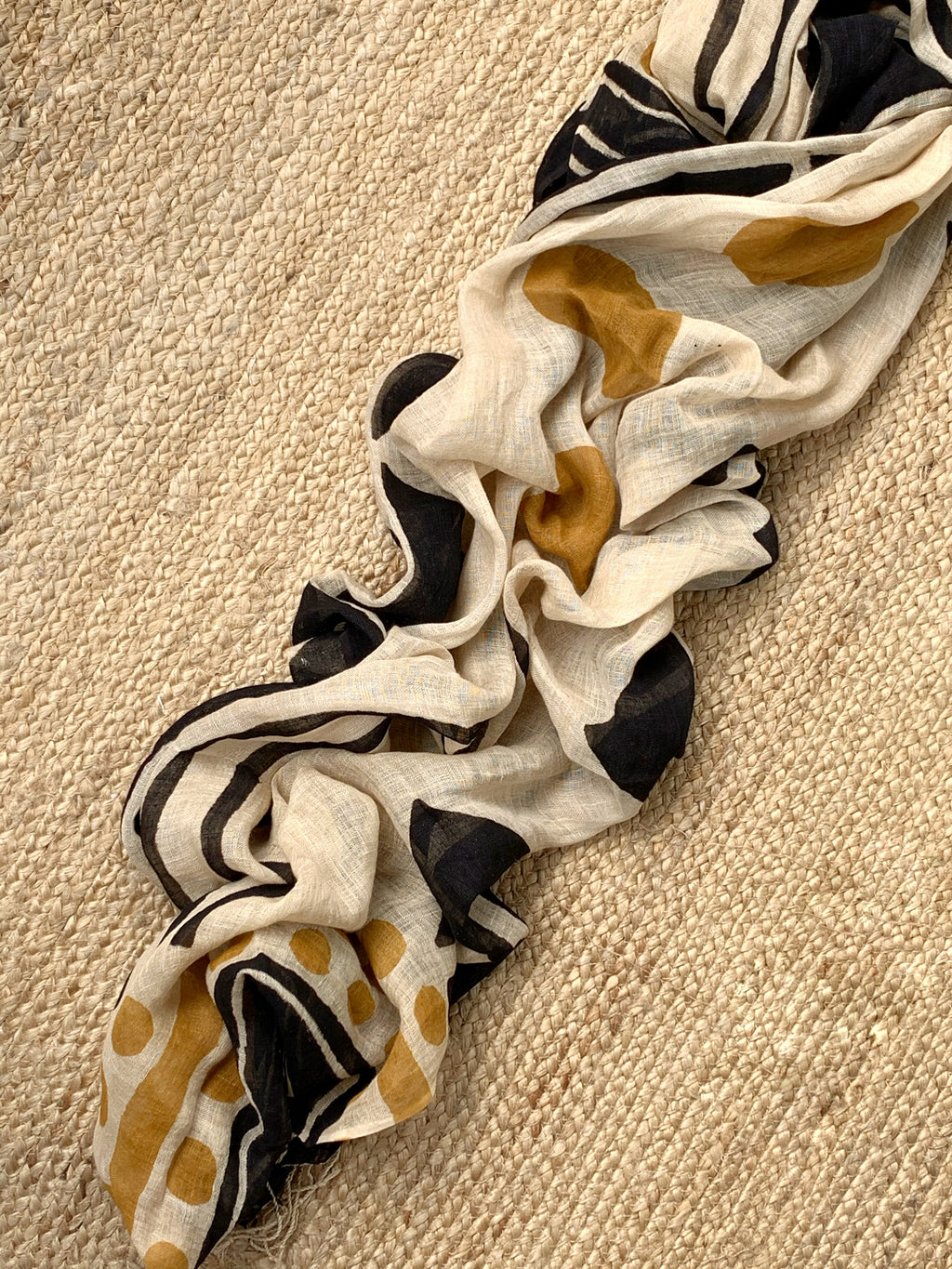 Handblock Printed Linen Dupatta
