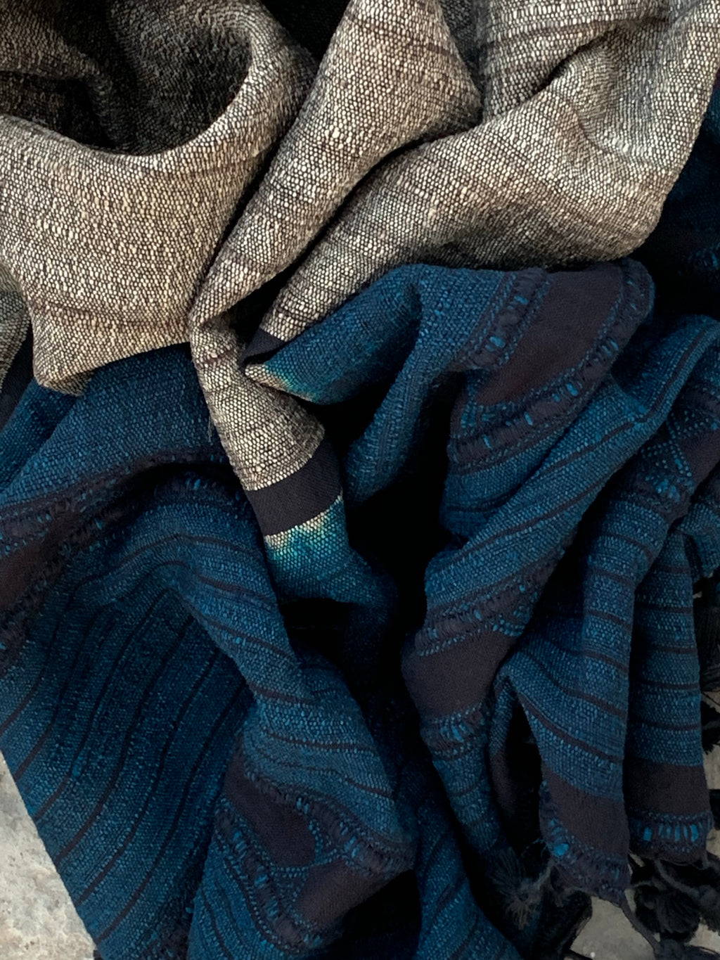 Handwoven Tussar Silk Cotton Bhujodi Kurta Dupatta Set