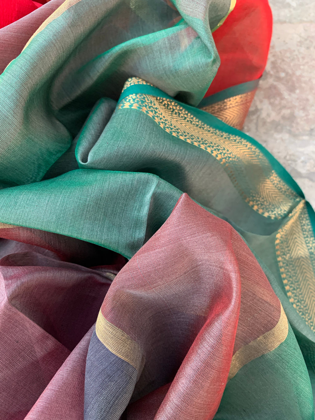 Handwoven Maheshwari Kurta dupatta set