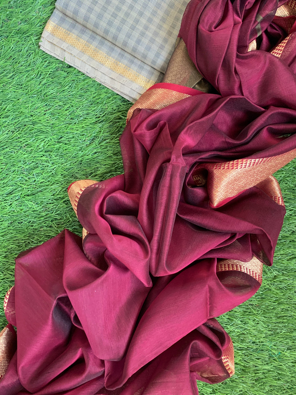 Handwoven Maheshwari Kurta dupatta set