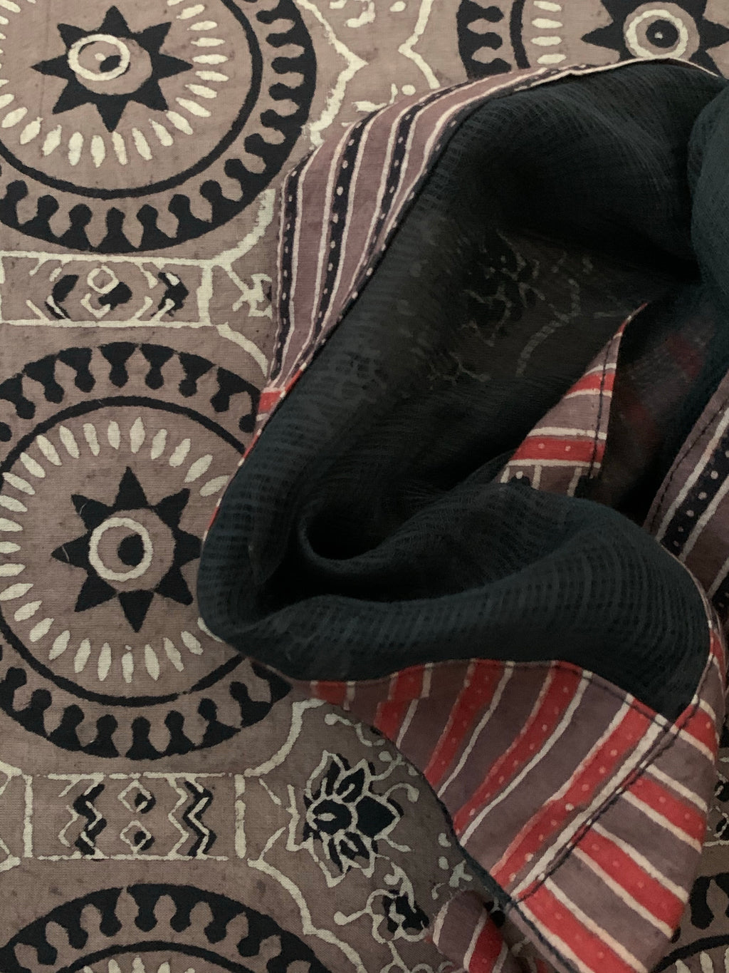 Handblock Ajrakh Cotton Kota Suit
