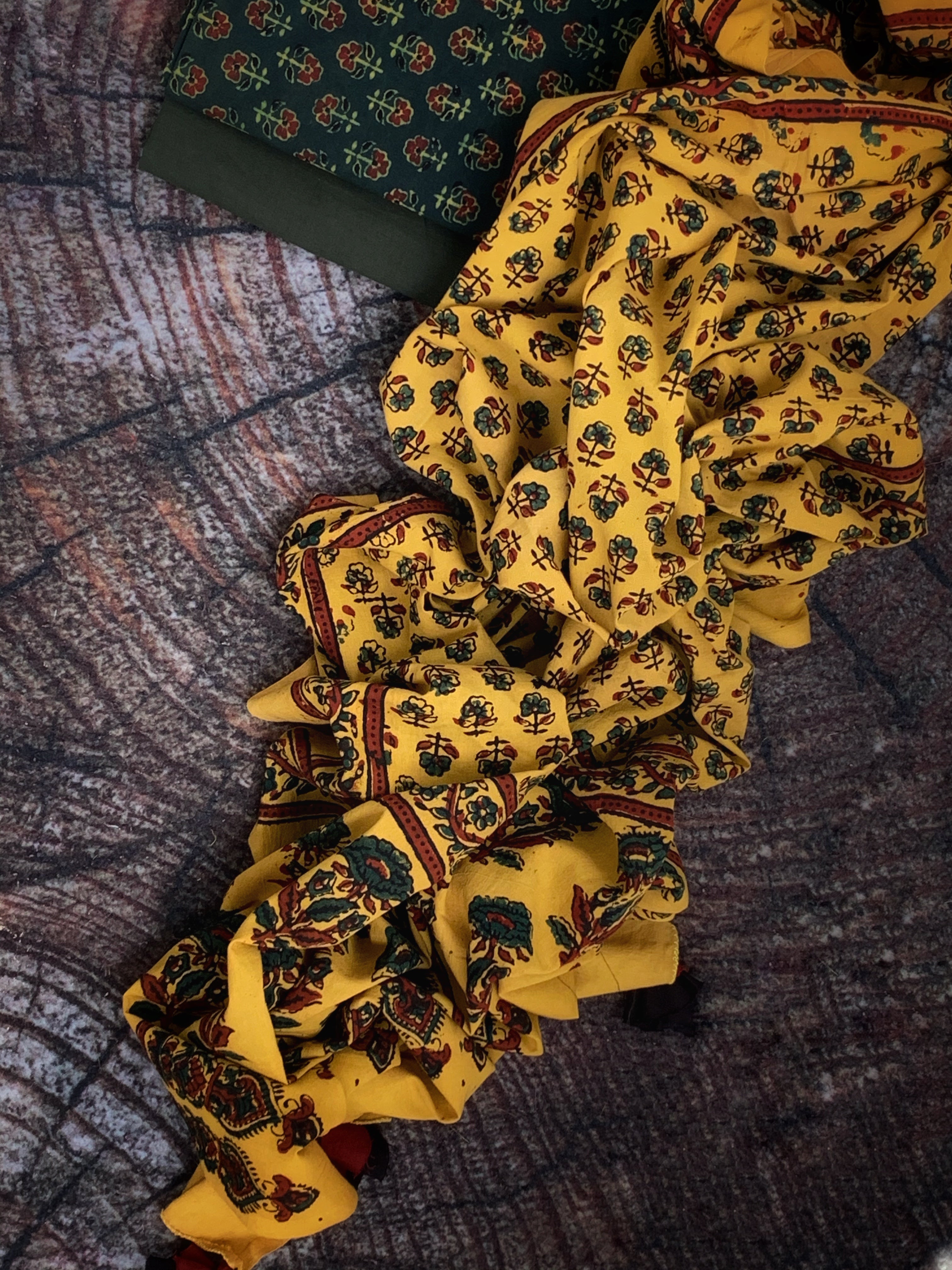 Handblock Ajrakh Cotton Suit