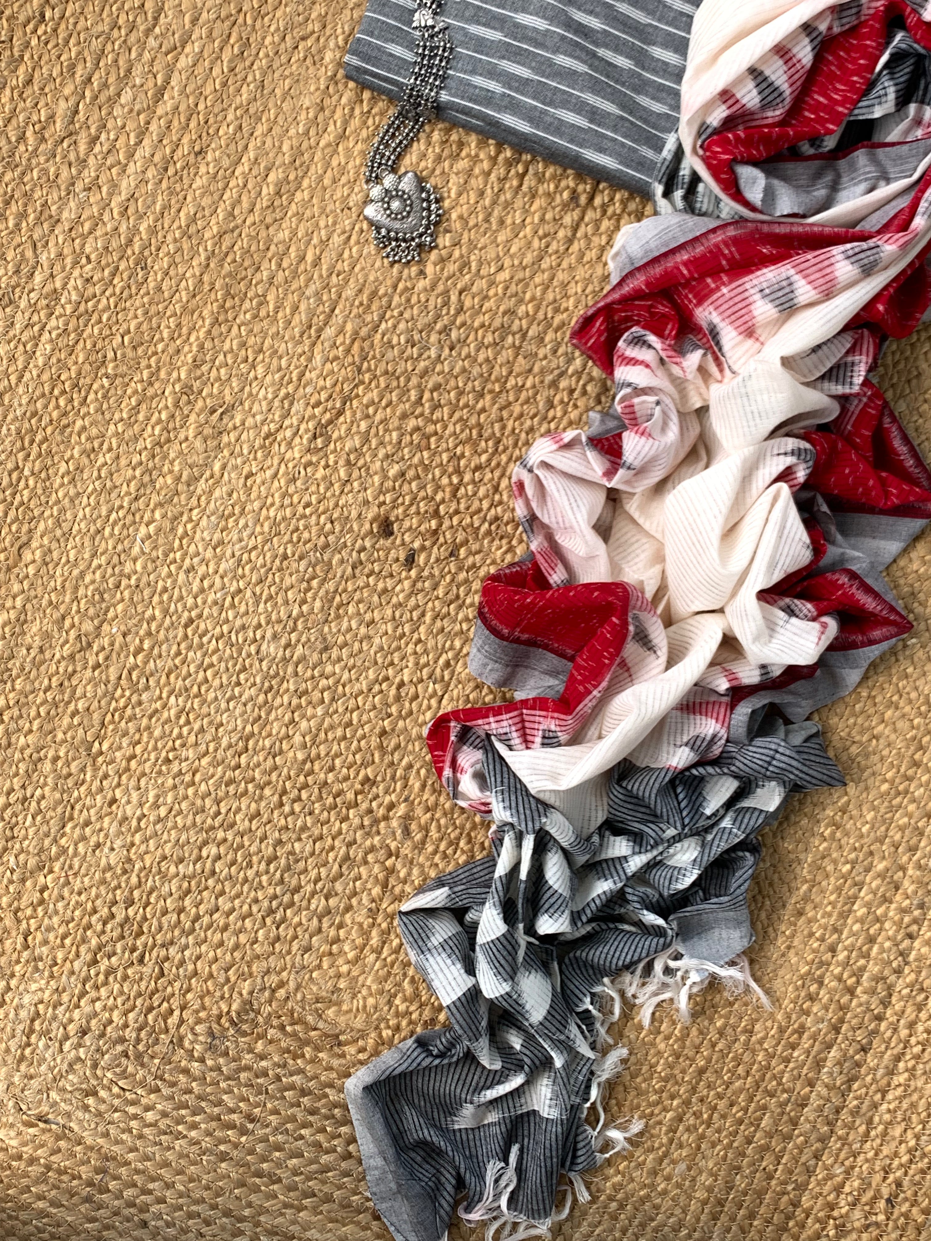 Ikat Weaving Kurta Dupatta Set