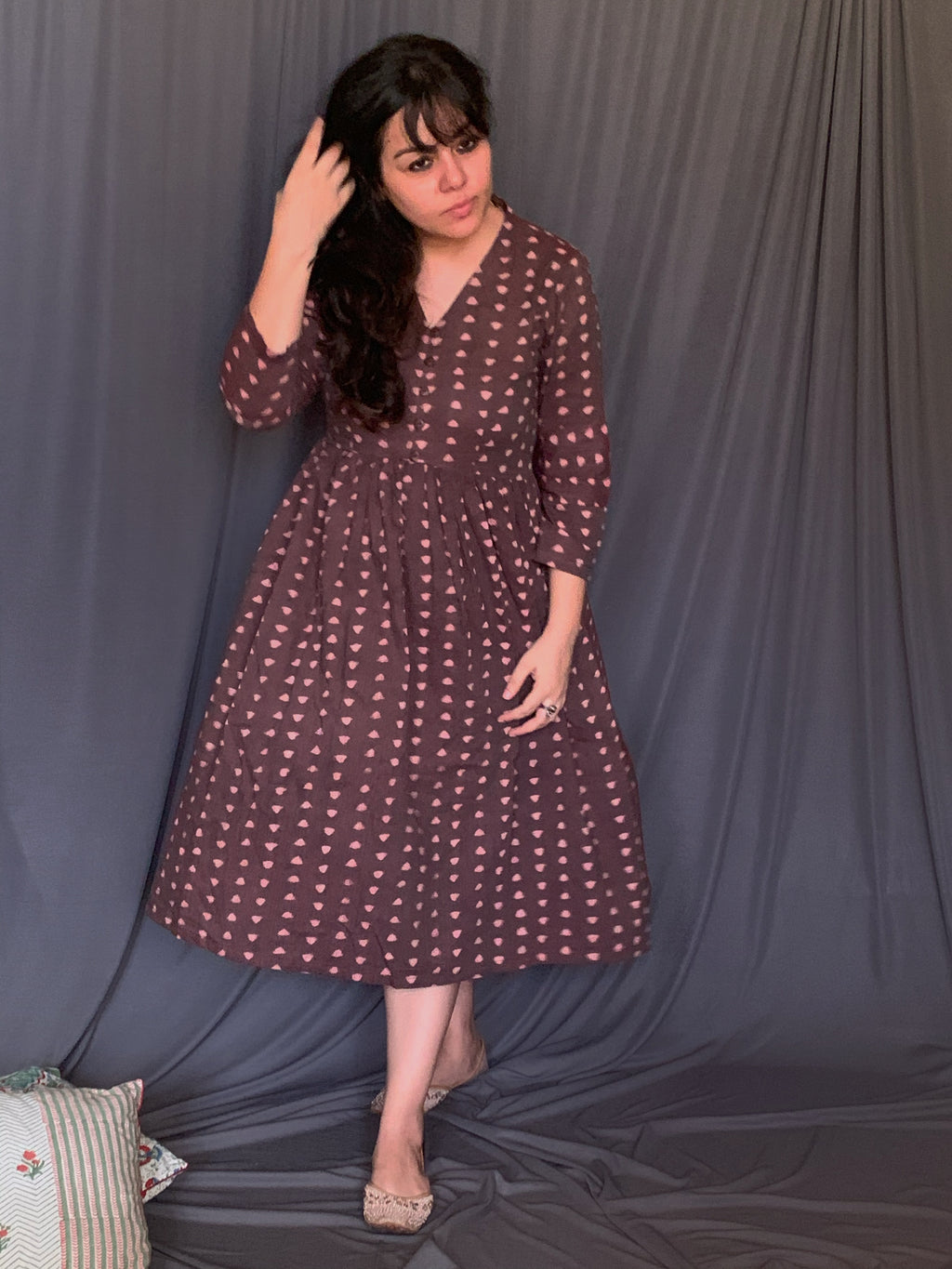 Handcrafted Bagru Midi Dress