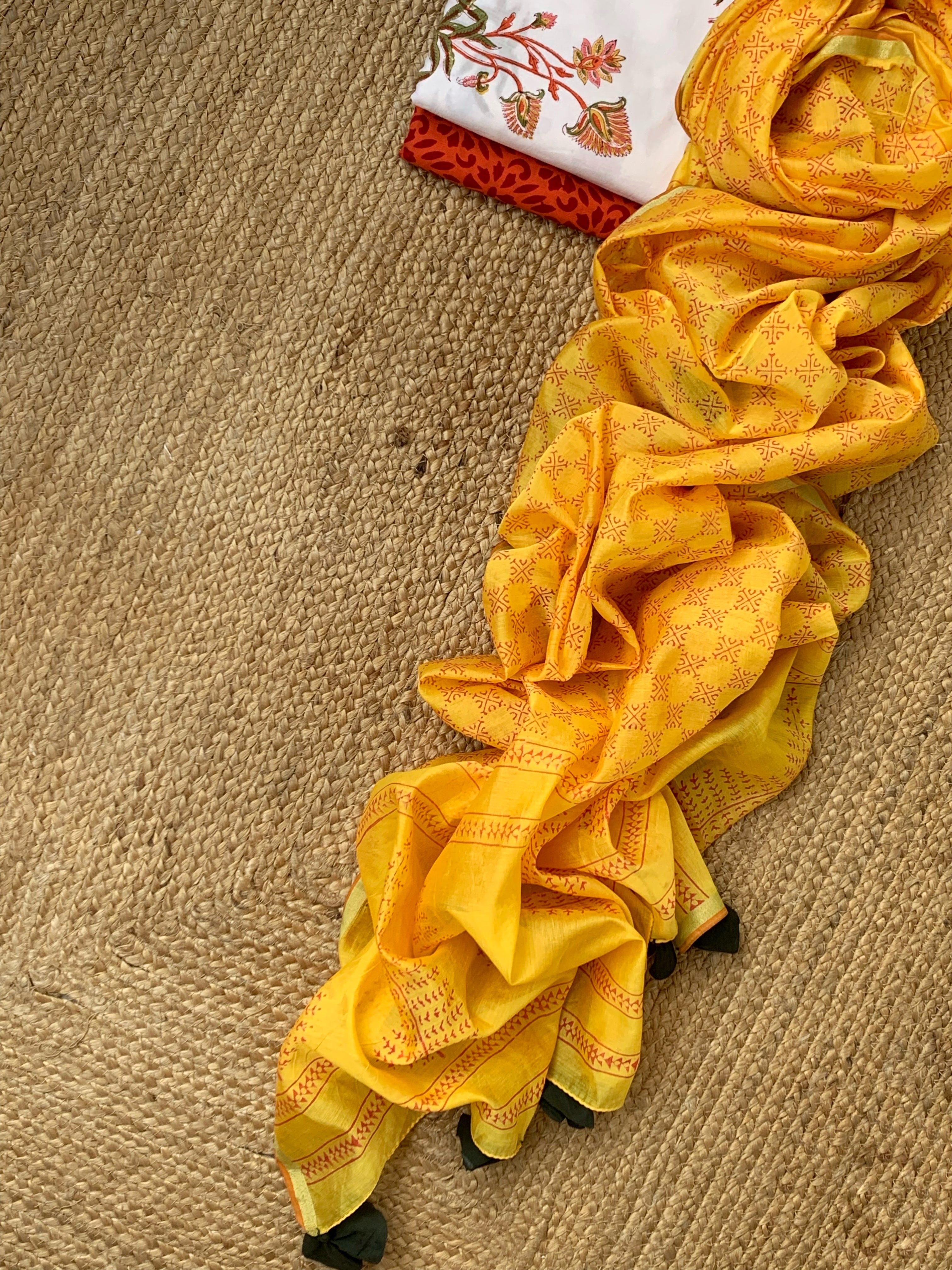 Handcrafted Cotton Chanderi Dupatta Suit