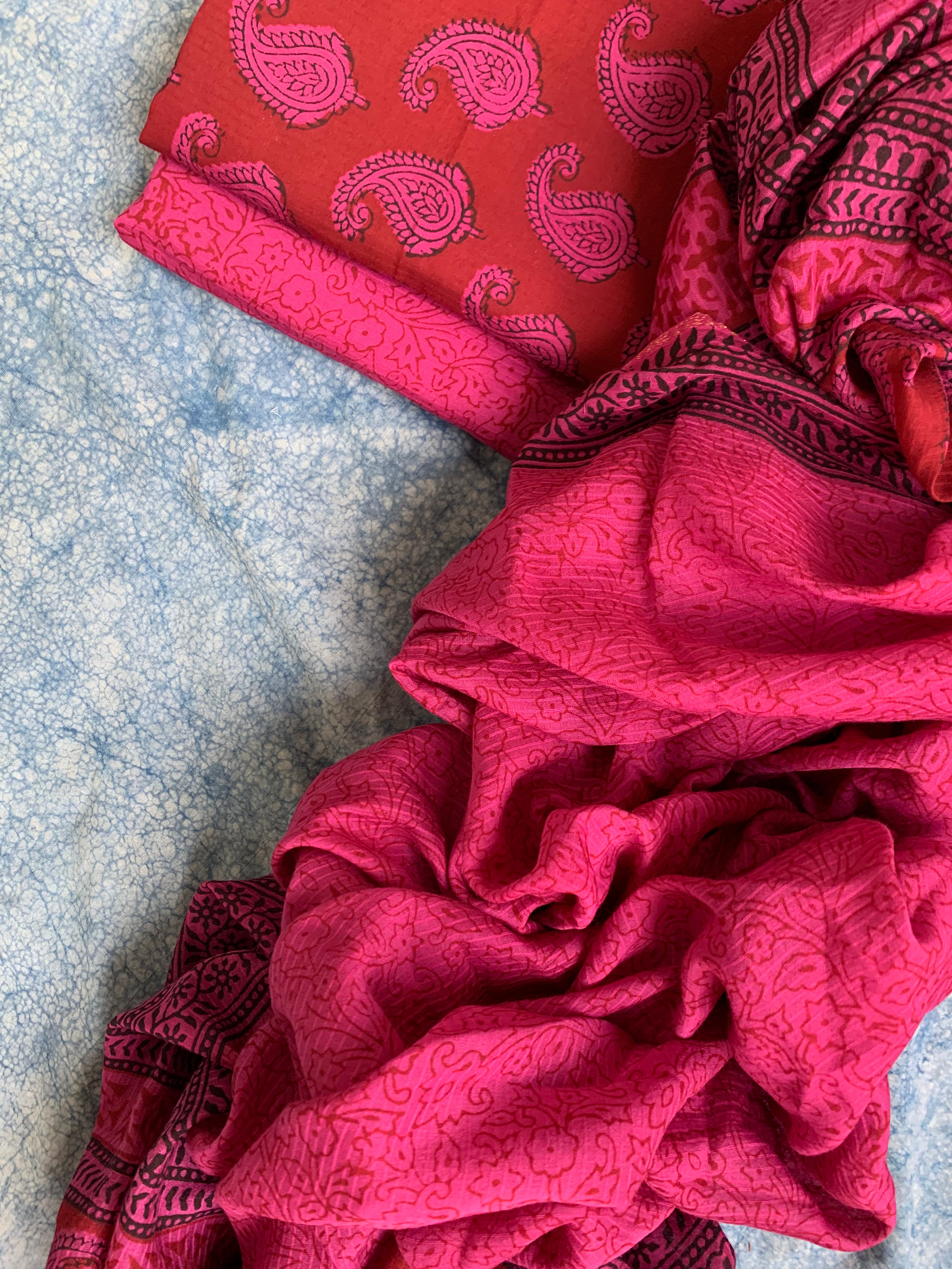 Handblock Maheshwari Bagh Suit