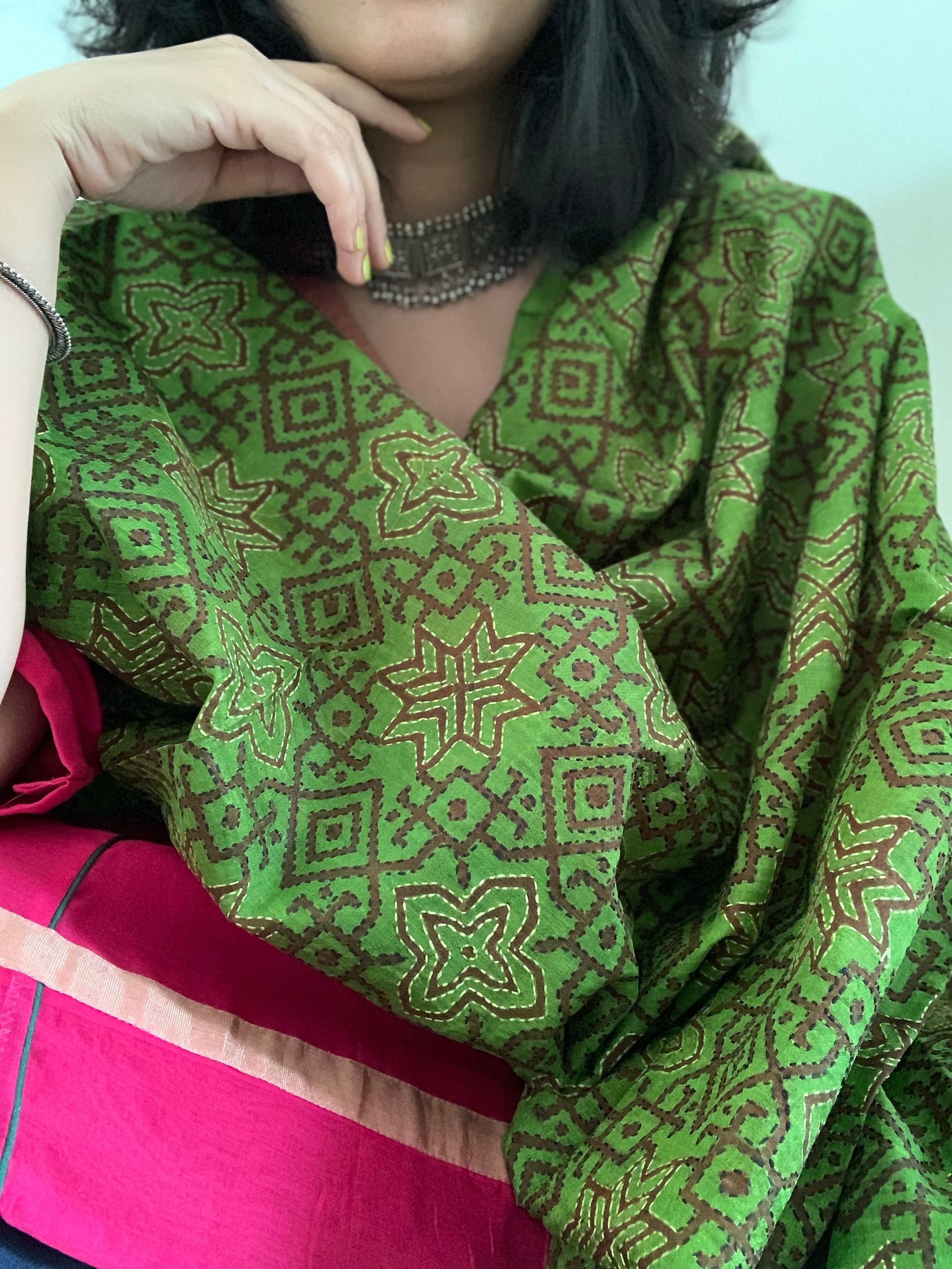 Handcrafted Kantha Cotton Silk Dupatta
