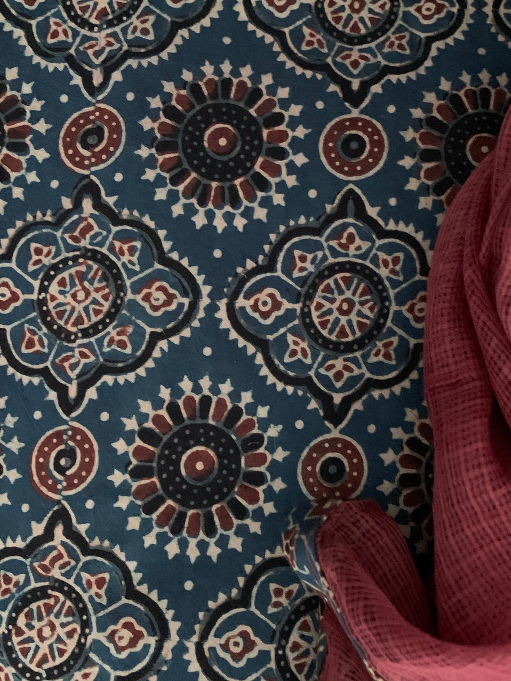 Handblock Ajrakh Cotton Kota Suit