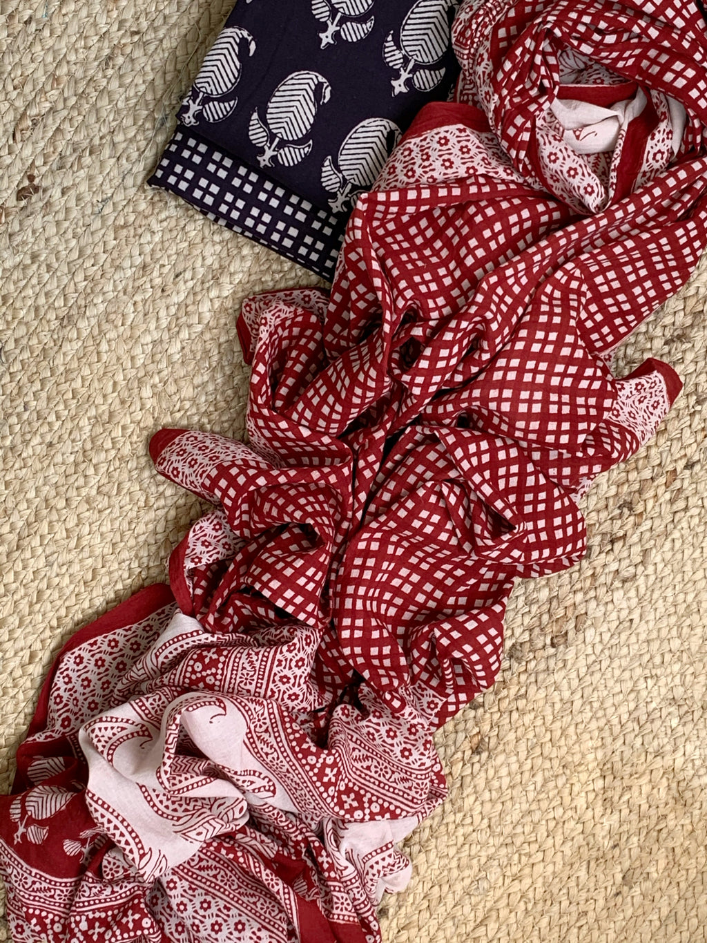 Natural Dyed Bagh Handblock Cotton Suit