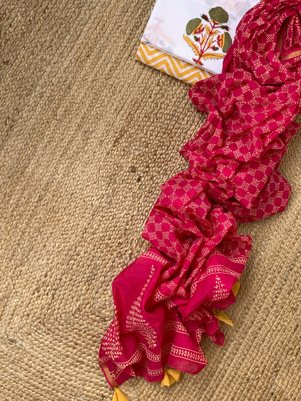 Handcrafted Cotton Chanderi Dupatta Suit