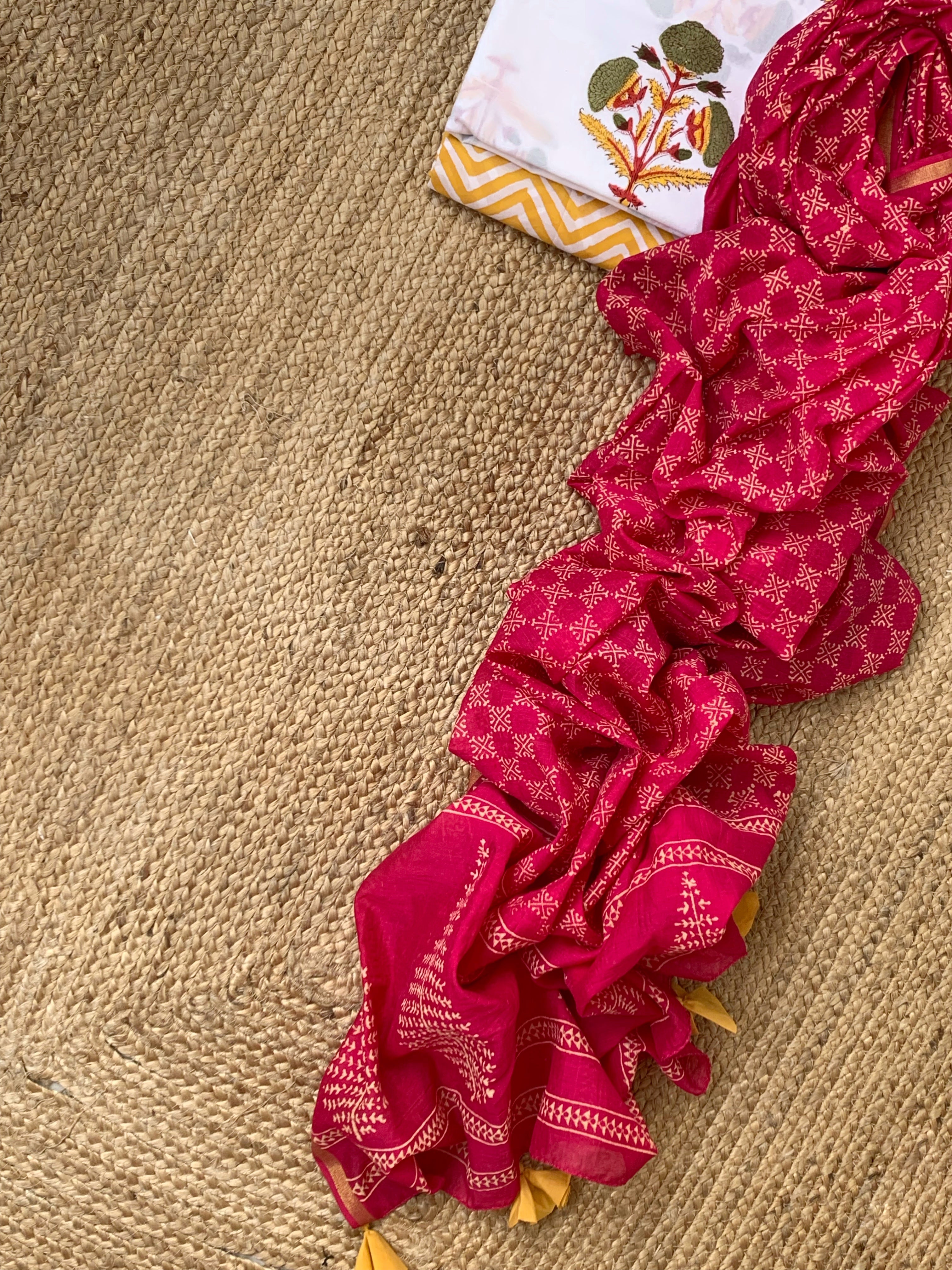 Handcrafted Cotton Chanderi Dupatta Suit
