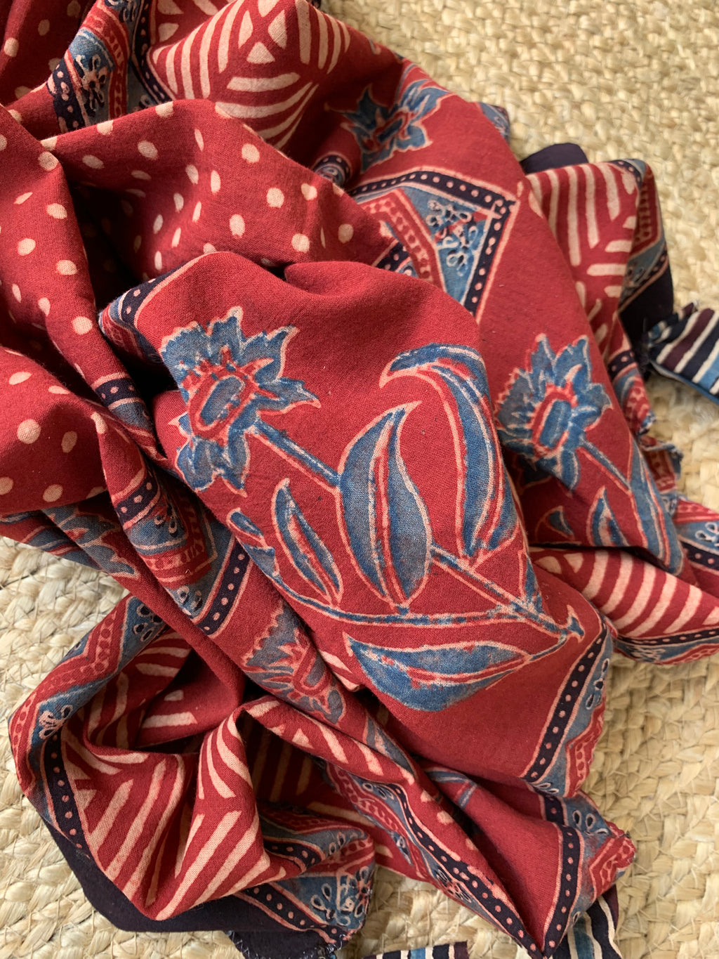 Natural Dyes Handblock Ajrakh Cotton Suit