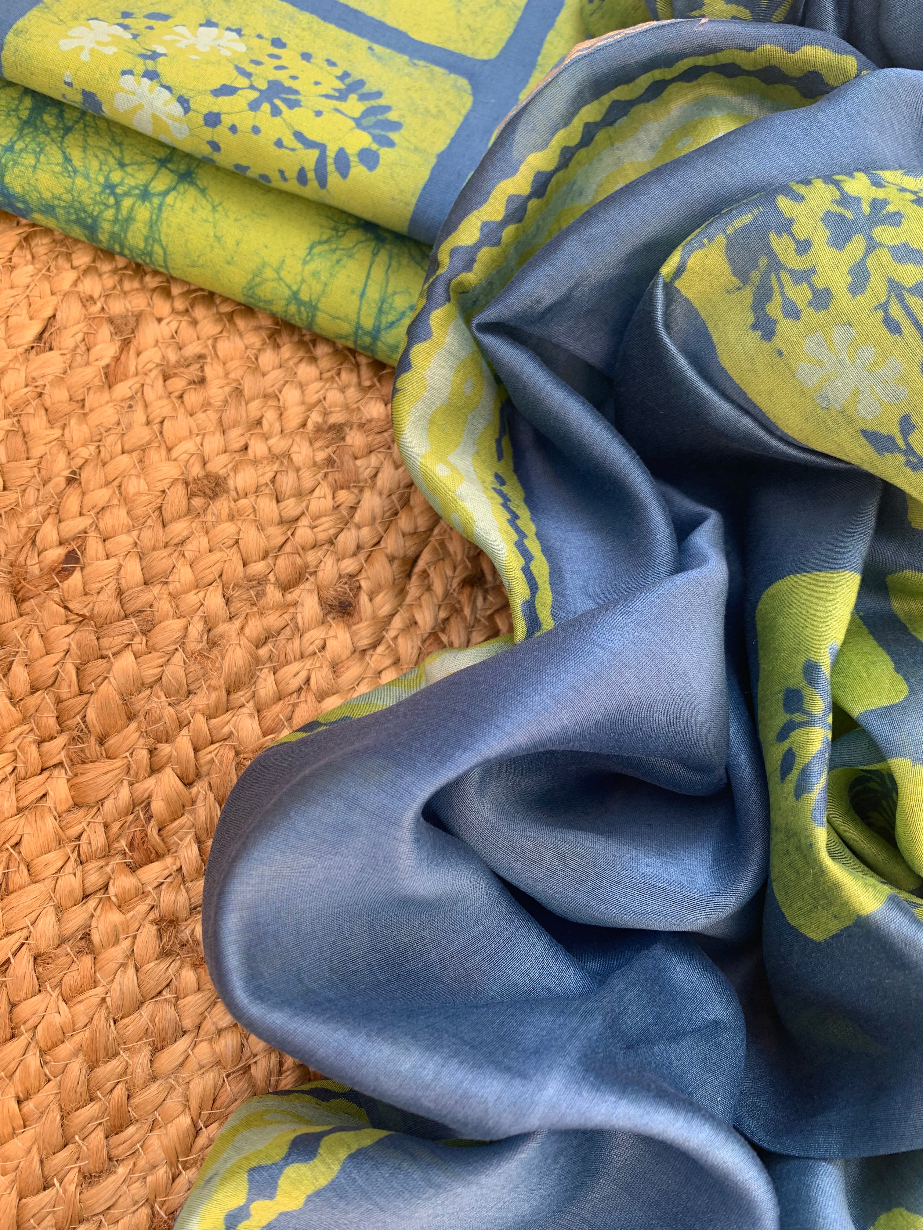 Handblock Batik Cotton Chanderi Suit