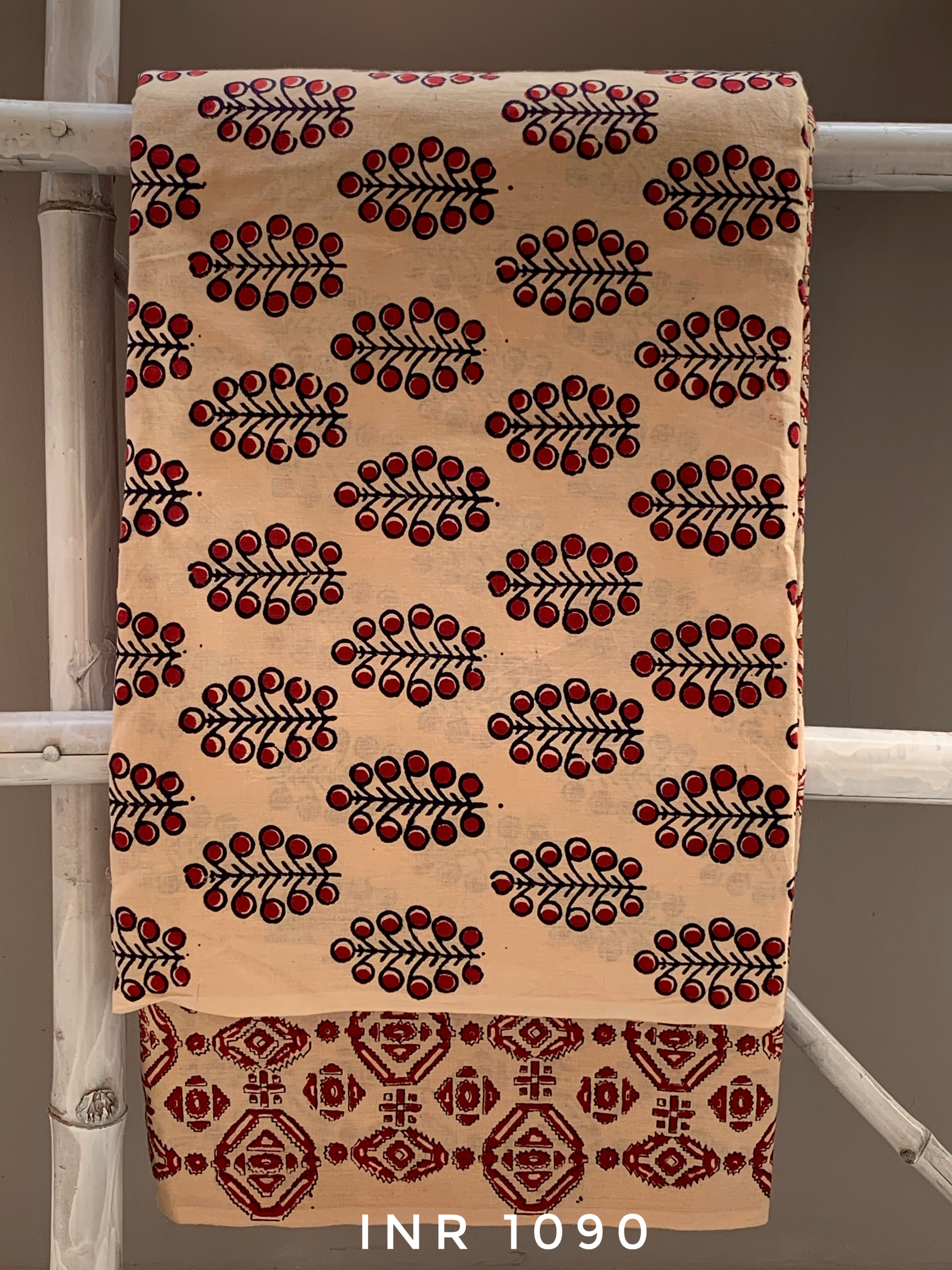Hand Block Printed Cotton Kurta Bottom Set