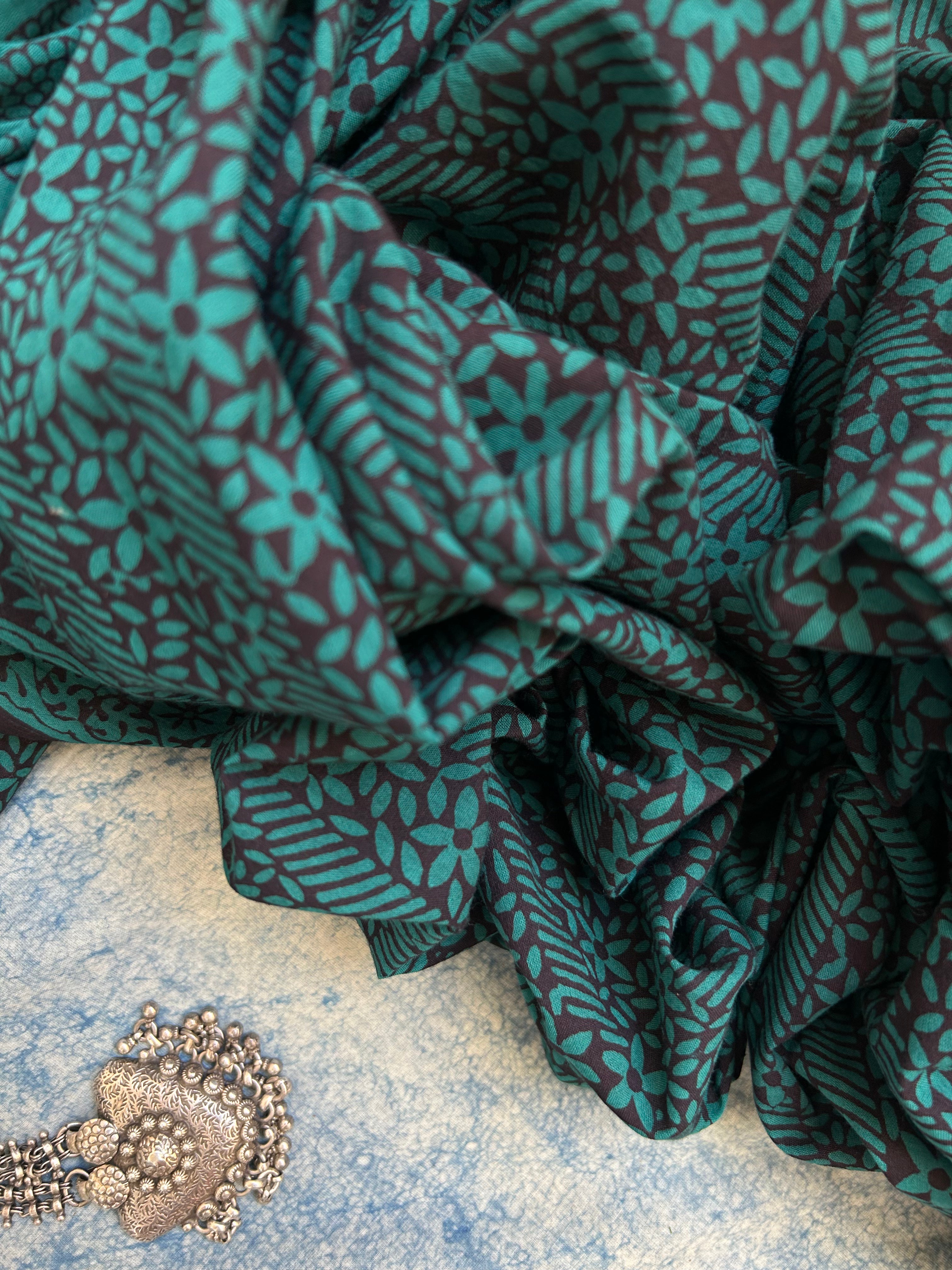 Natural Dyed Bagh Block Print Cotton Suit