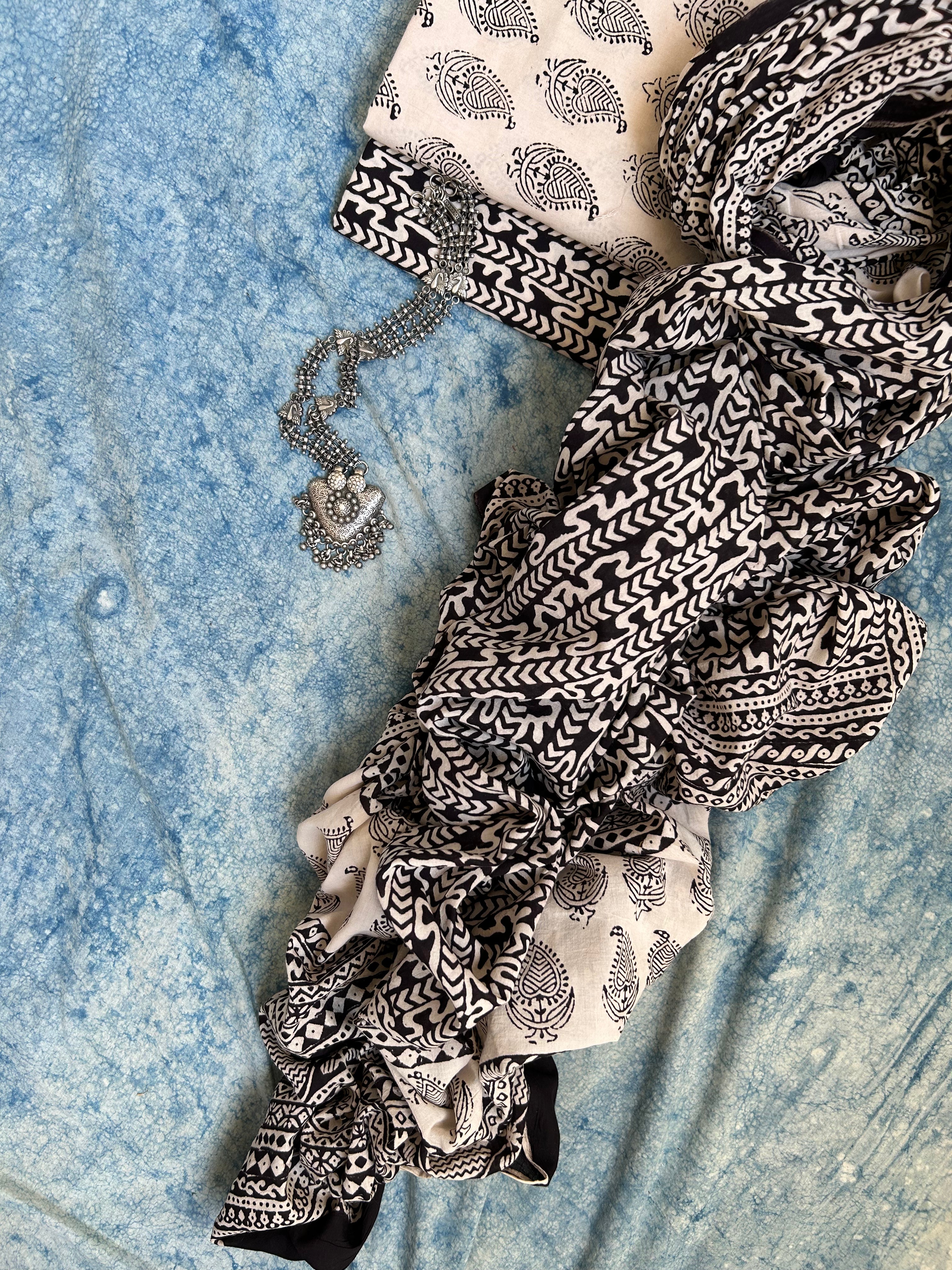 Natural Dyed Bagh Block Print Cotton Suit