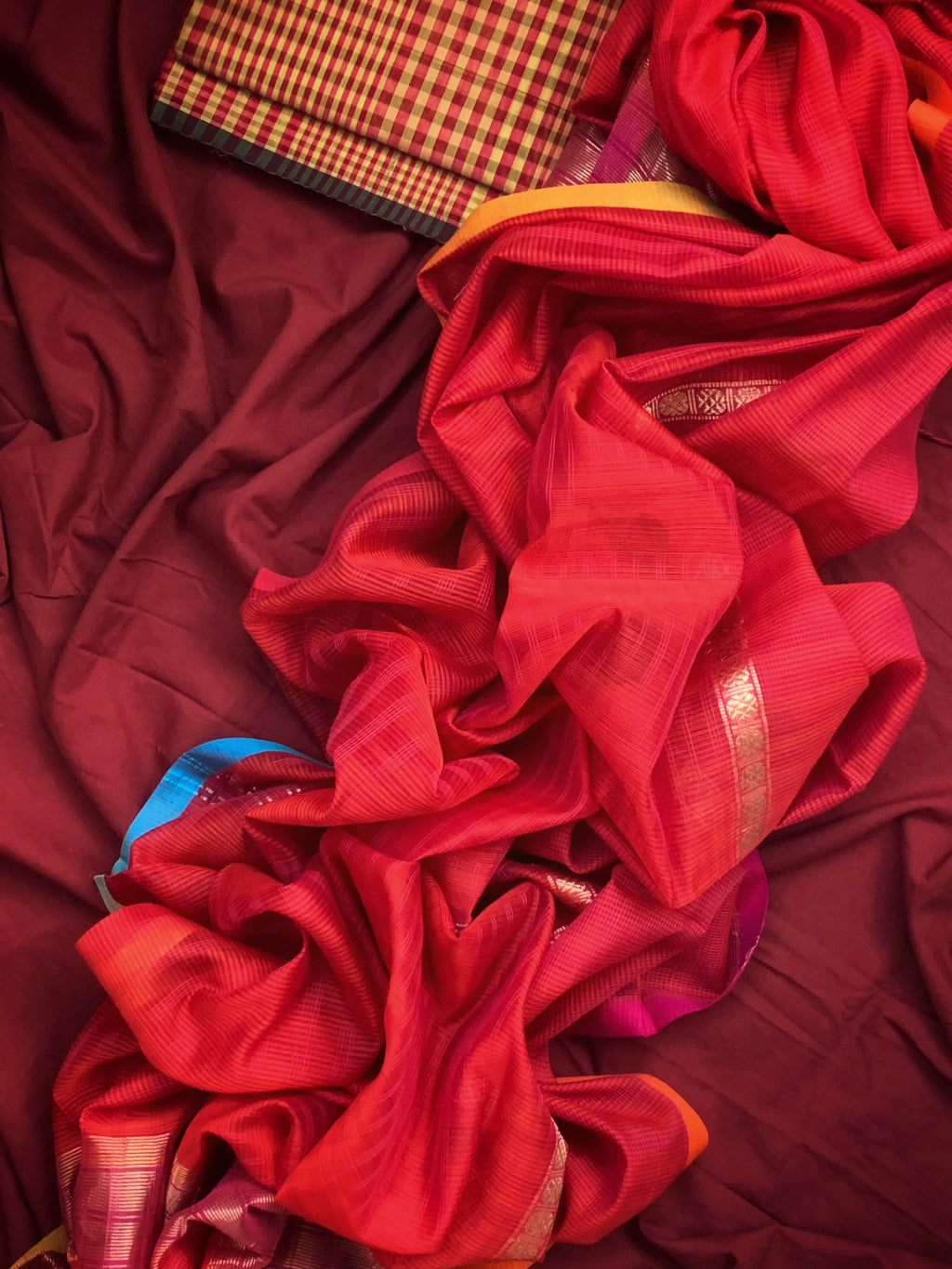 Handwoven Maheshwari Kurta dupatta set