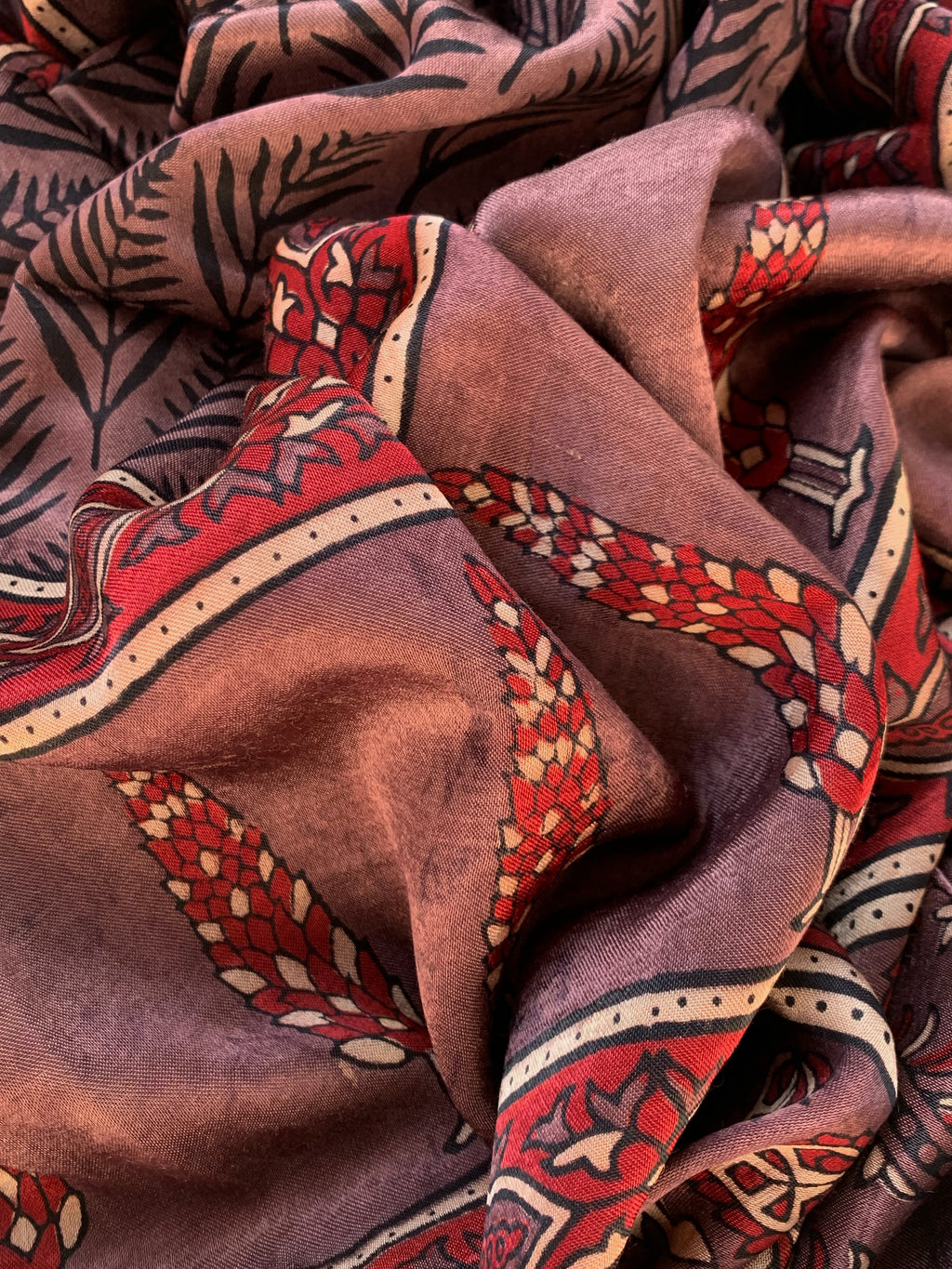 Hand Block Natural Dyes Ajrakh Mashru Silk Kurta Dupatta Set