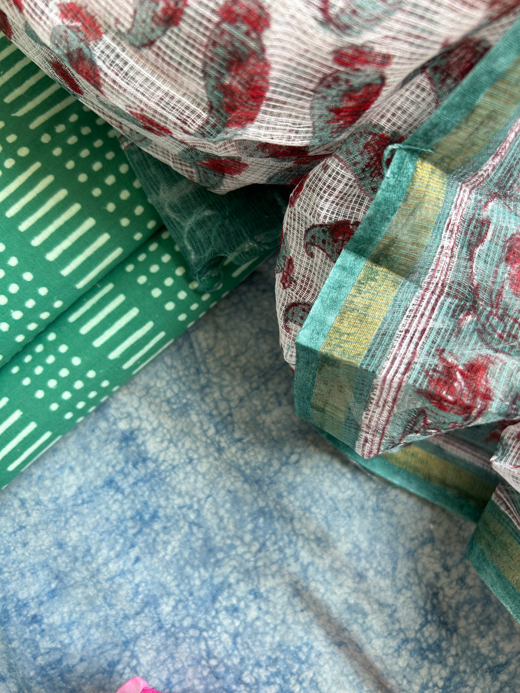 Handcrafted Cotton Kota Dupatta Suit