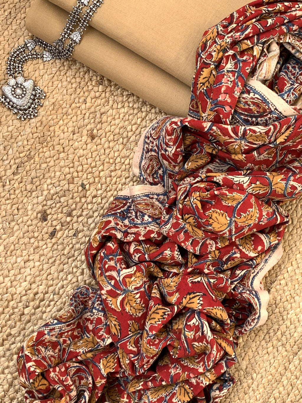 Handwoven Handcrafted Kalamkari Kurta Dupatta Set
