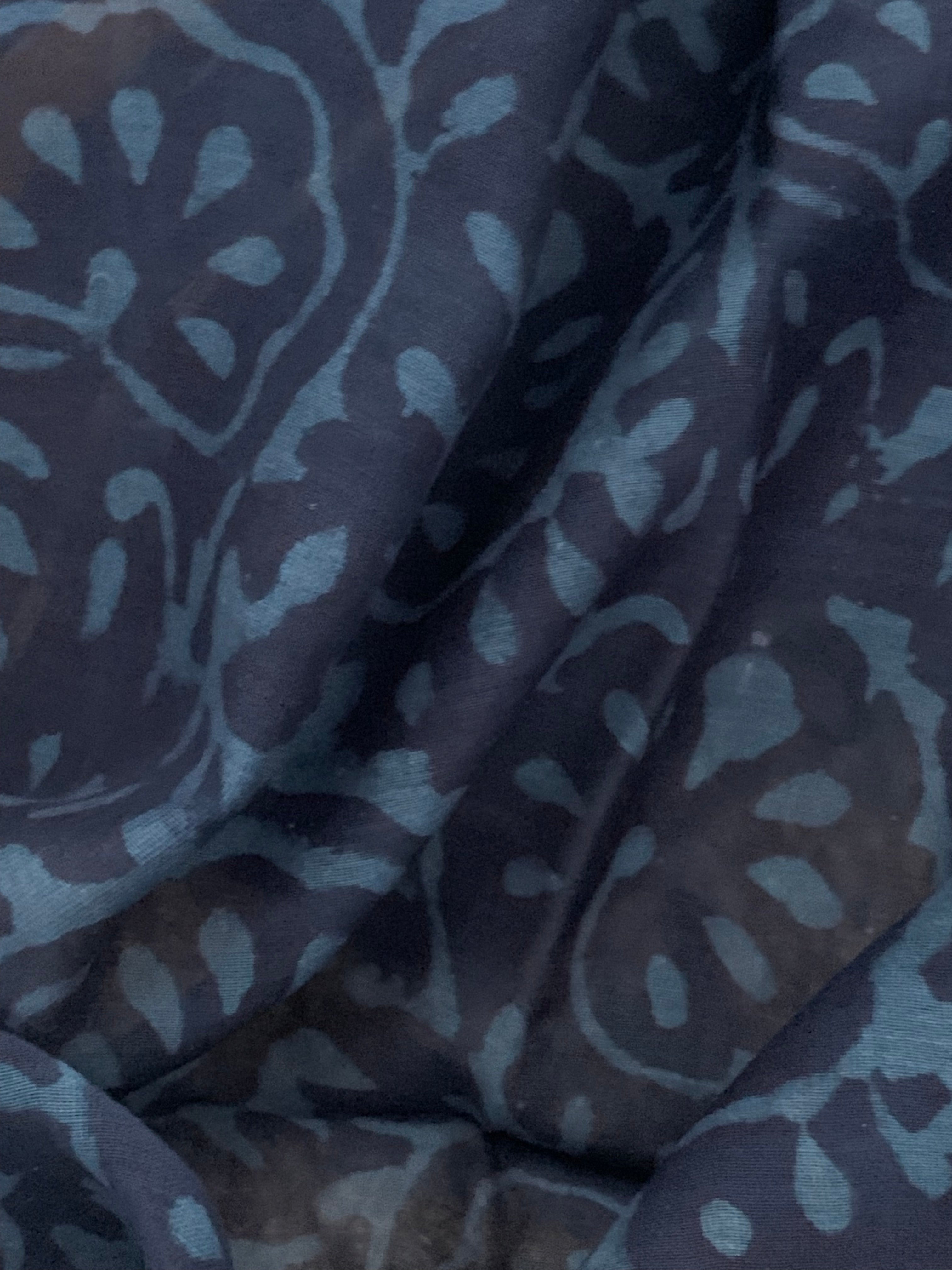 Handblock chanderi suit