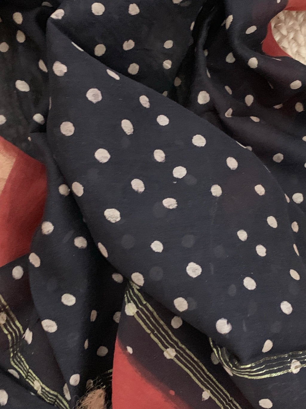 Handblock chanderi suit