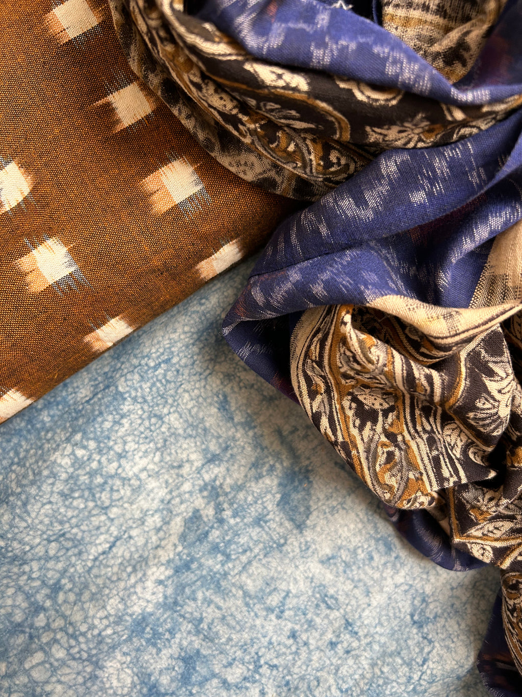 Handwoven Handcrafted Double Ikat Kalamkari Kurta Dupatta Set