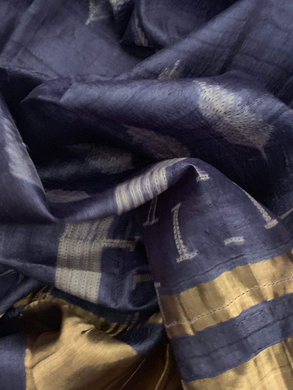 Handwoven & Handmade Tussar Shibori Kurta Dupatta Set
