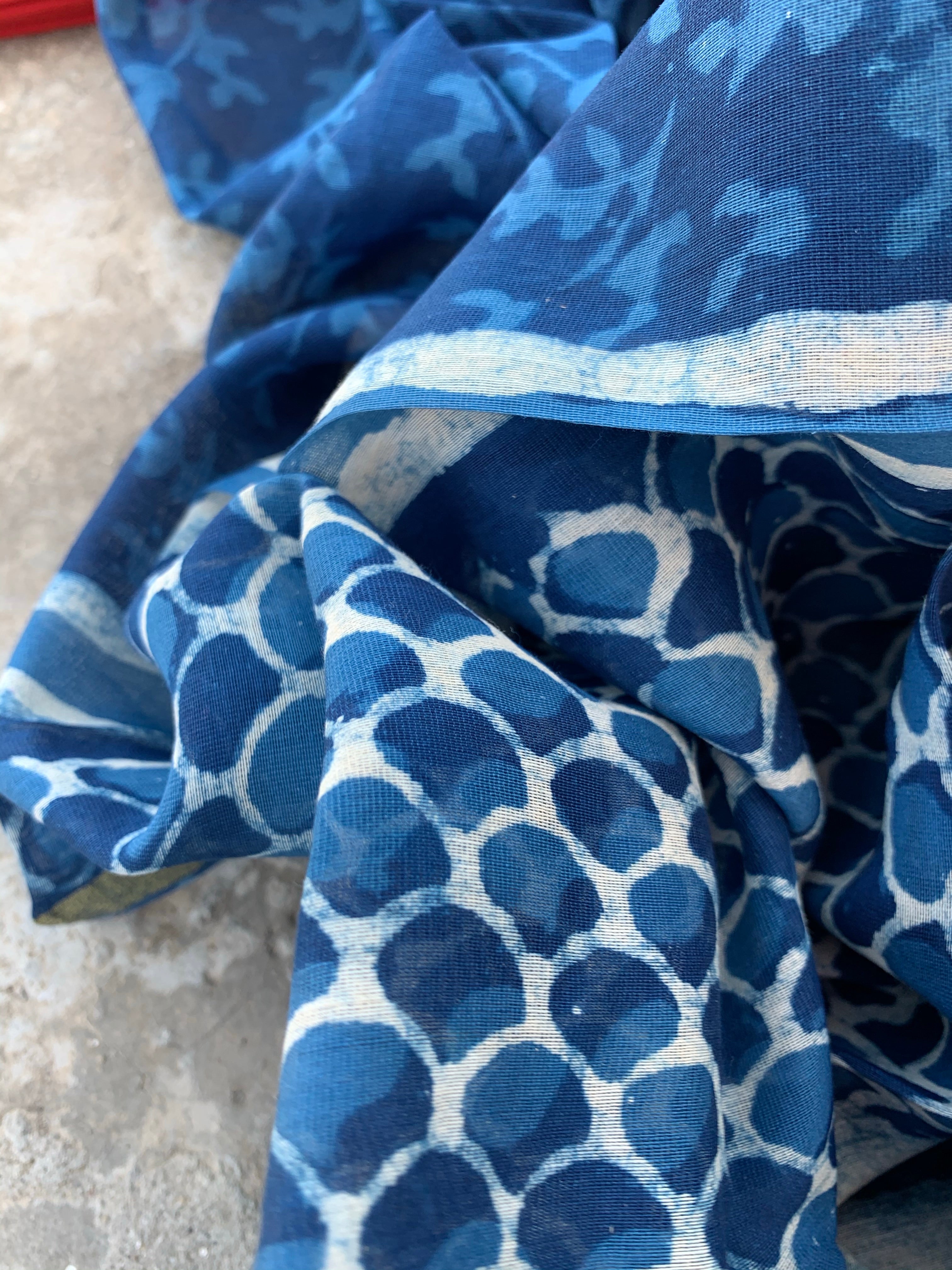 Handblock chanderi suit