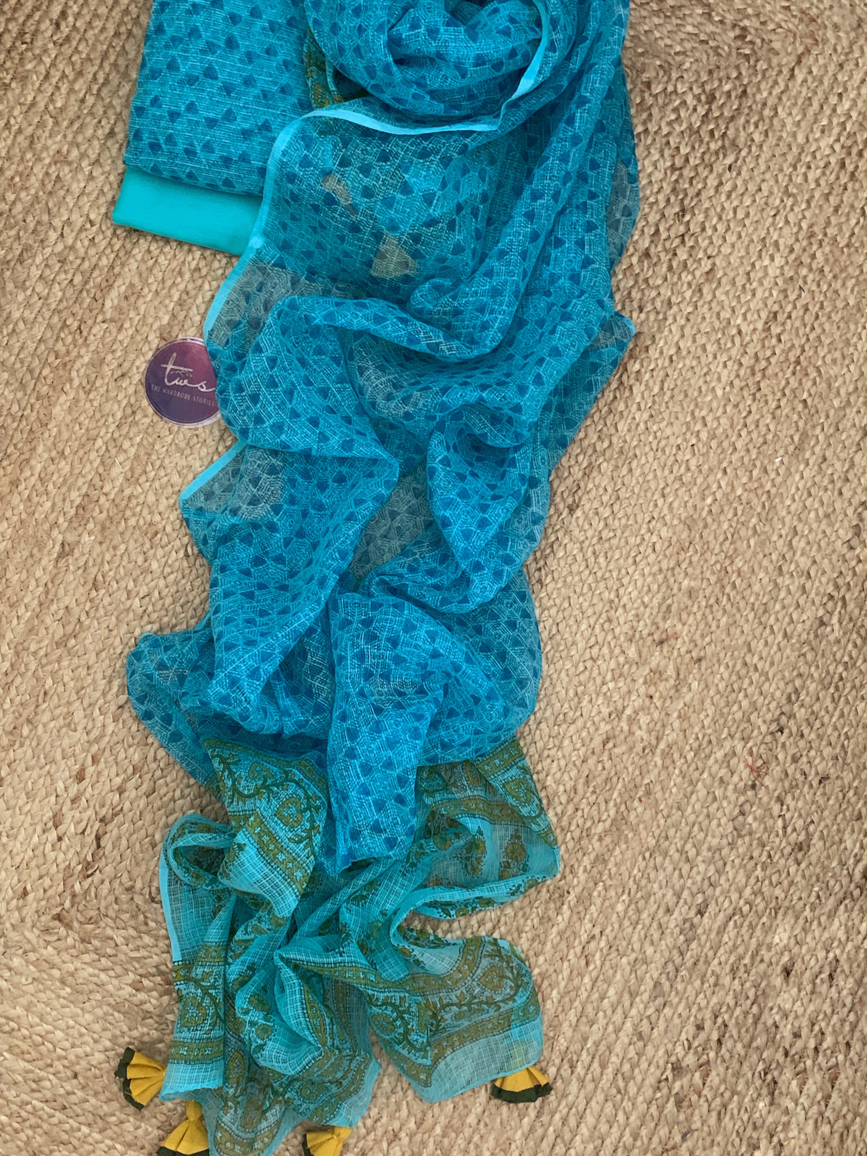 Blue Handcrafted Kota Suit
