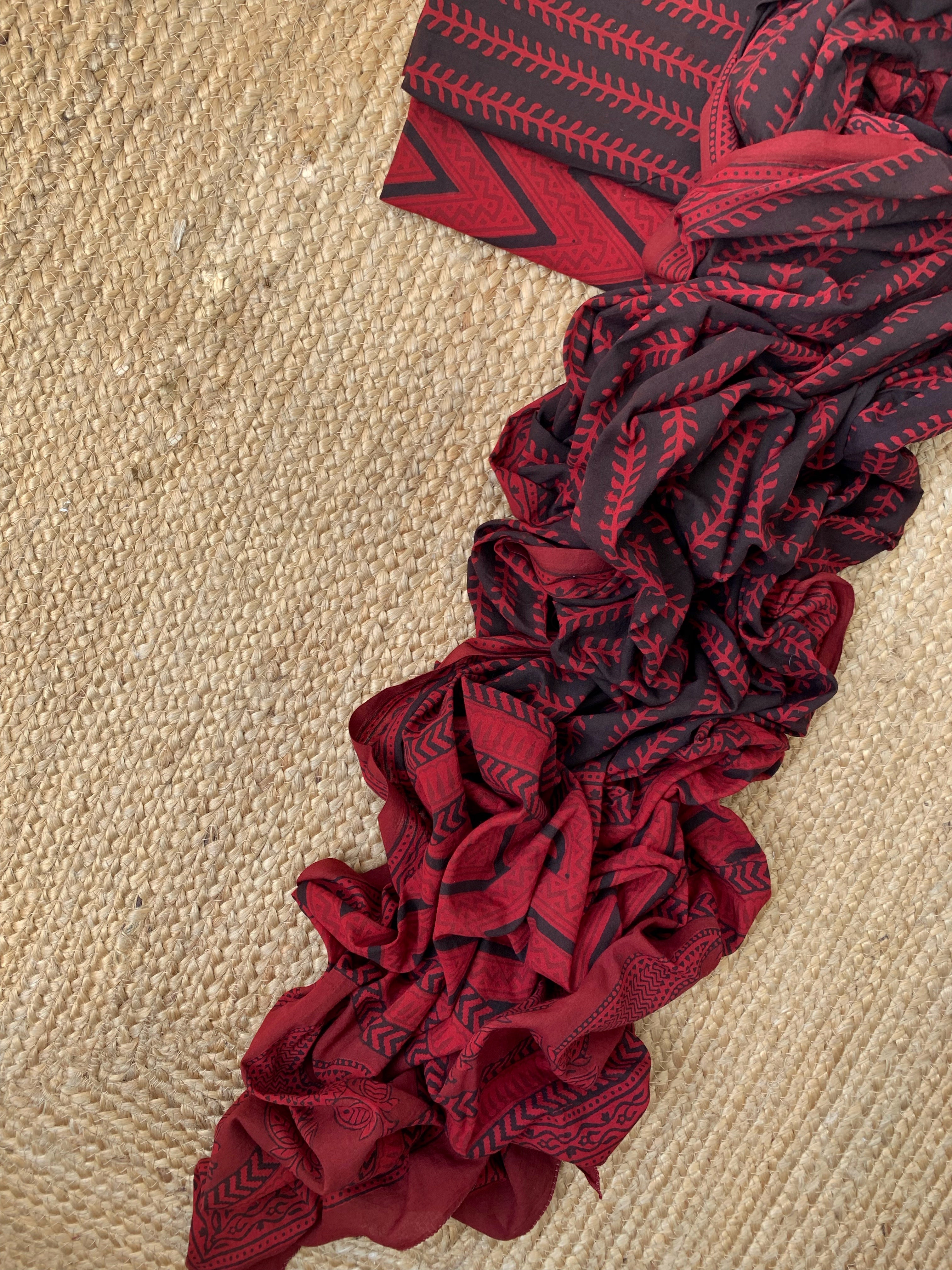 Natural Dyed Bagh Block Print Cotton Suit