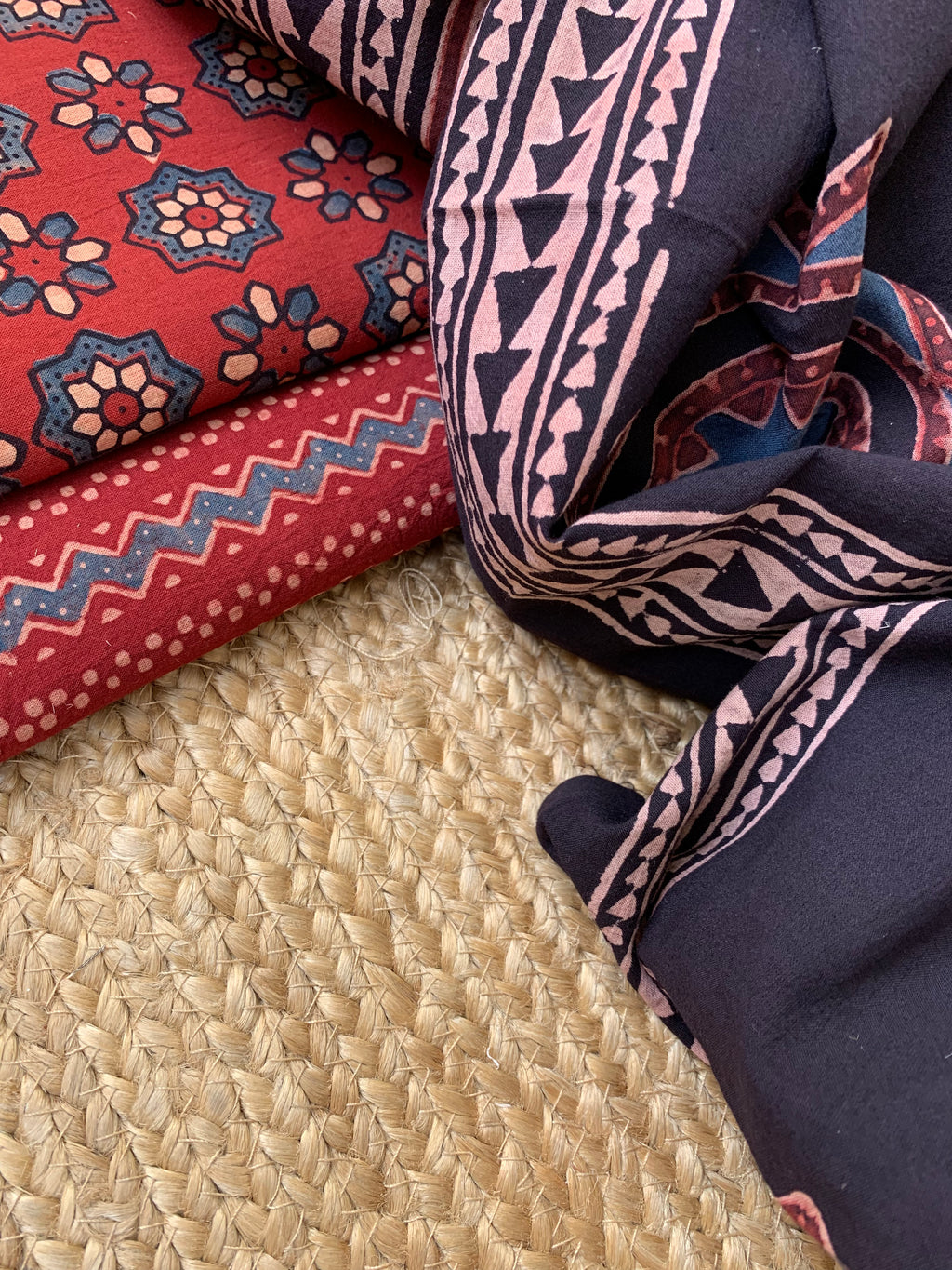 Natural Dyes Handblock Ajrakh Cotton Suit