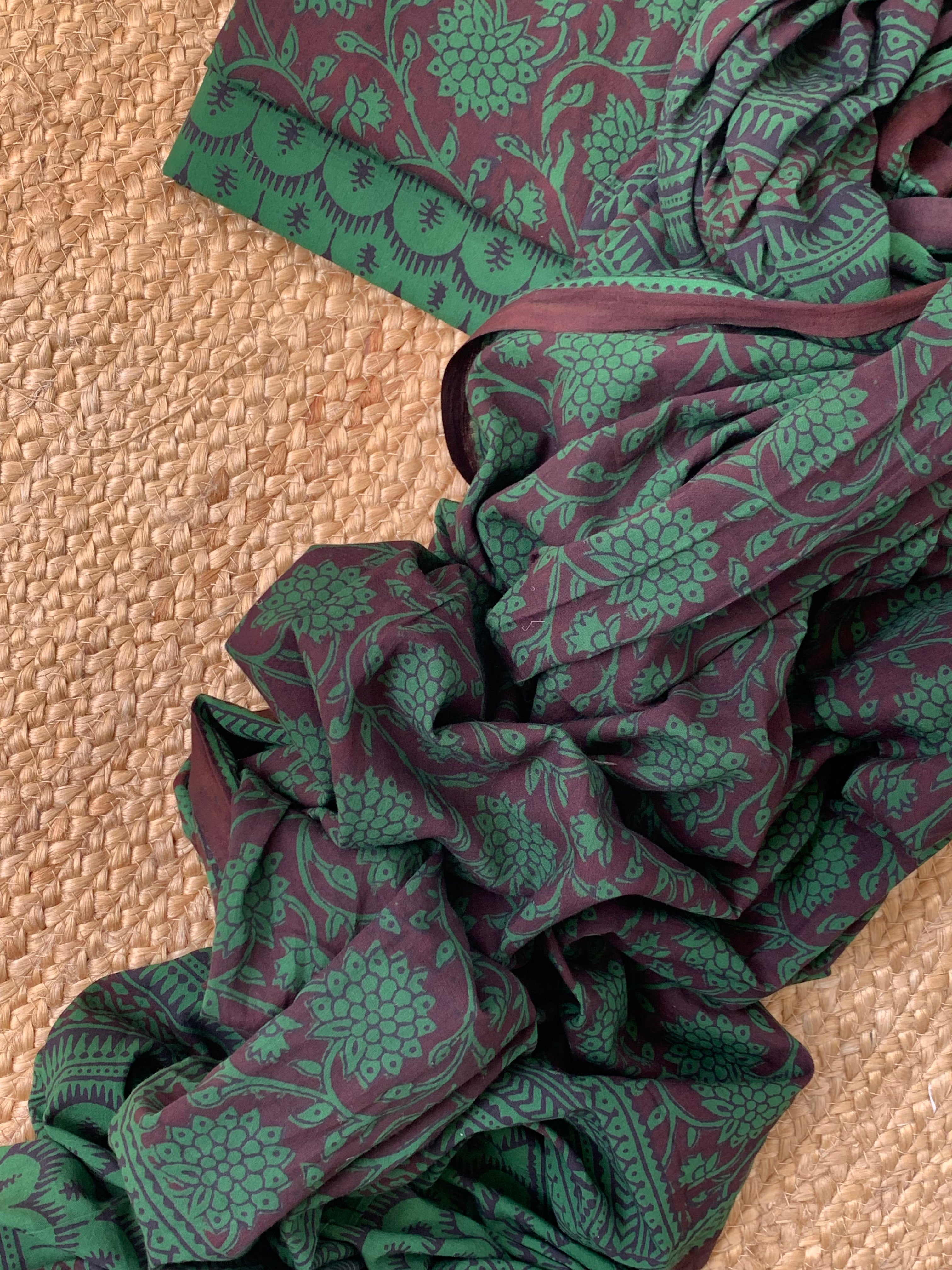 Natural Dyed Bagh Block Print Cotton Suit