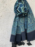 Handblock Ajrakh Dupatta