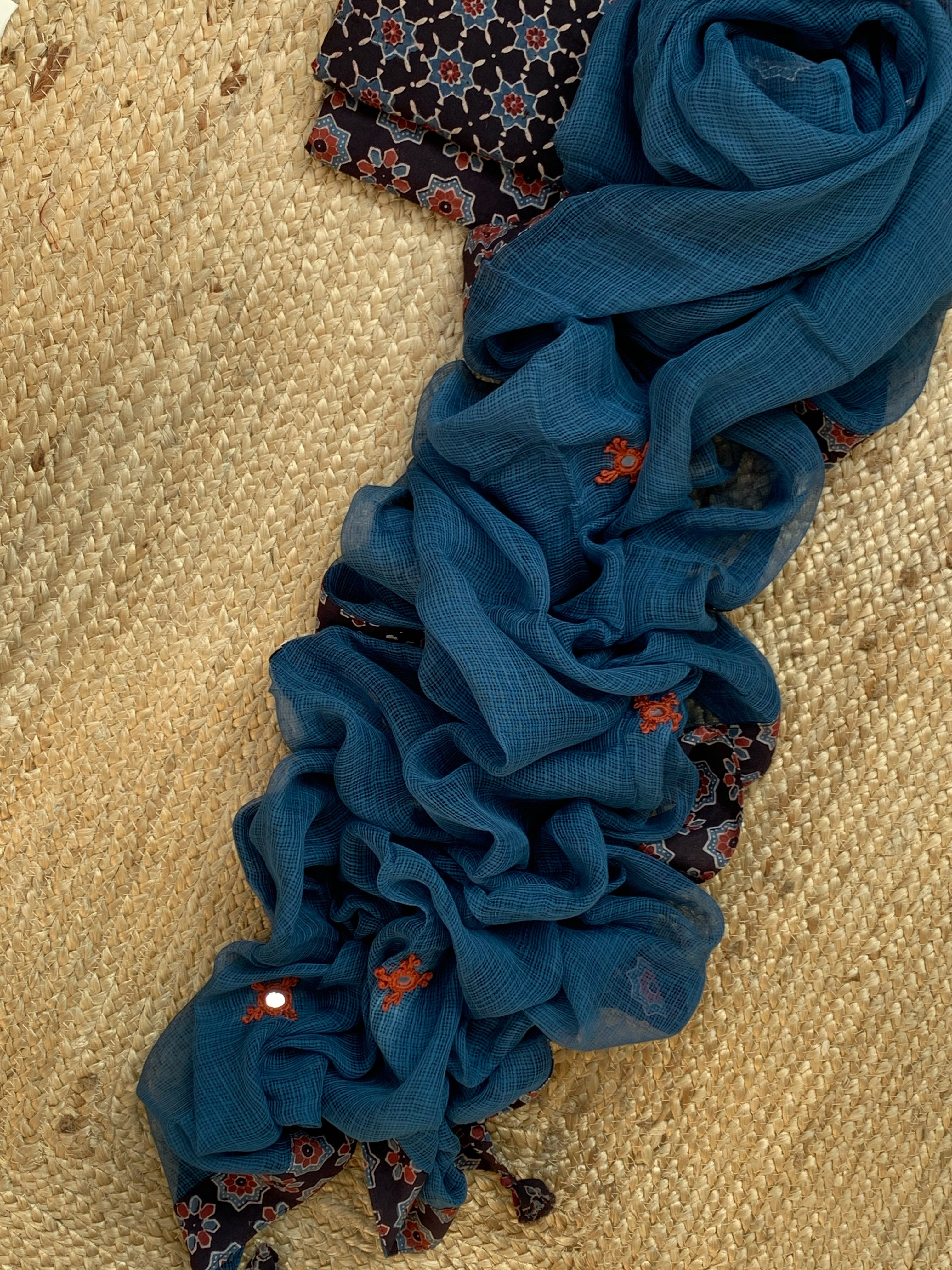 Handblock Ajrakh Cotton Kota Suit