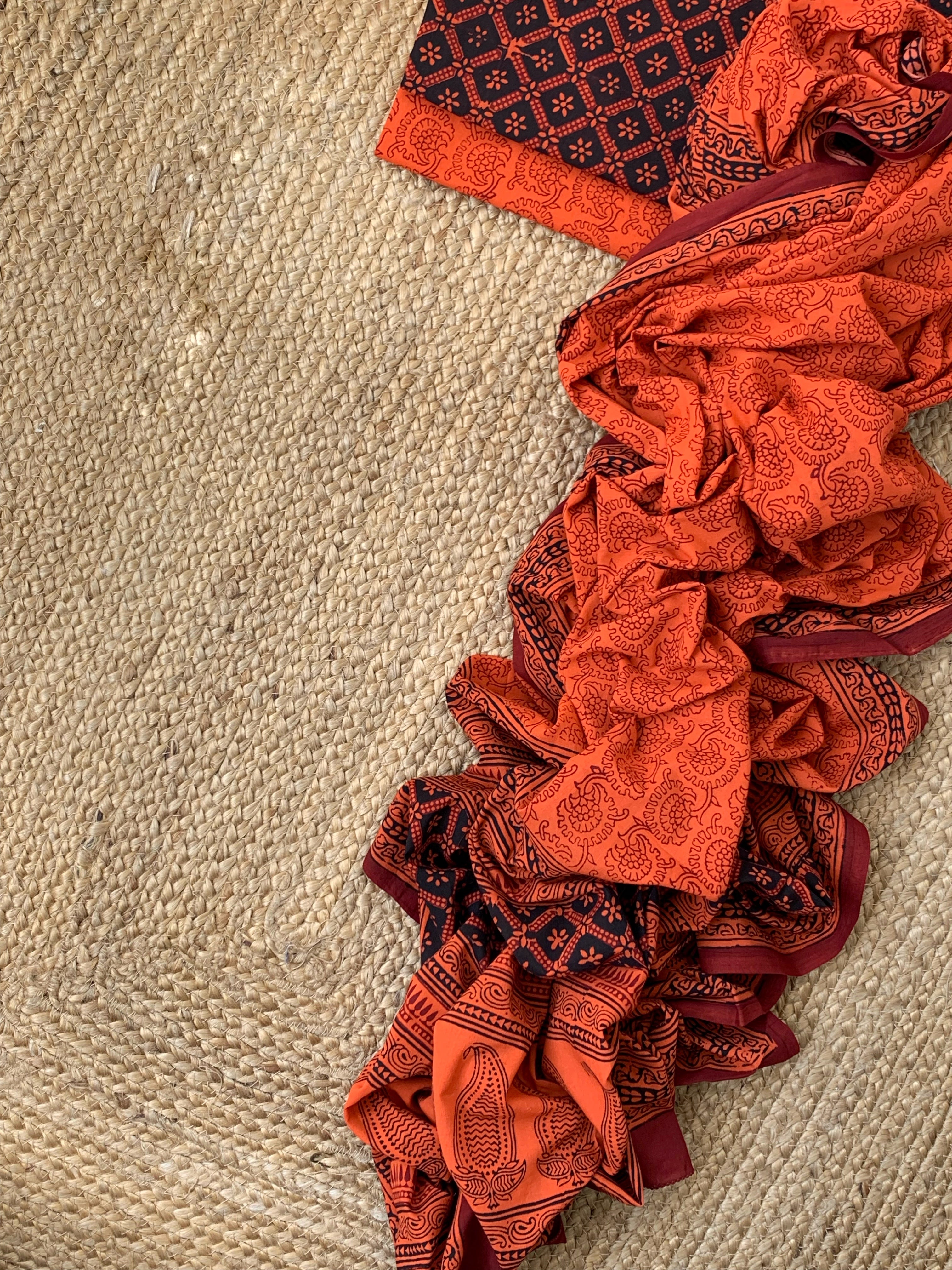 Natural Dyed Bagh Block Print Cotton Suit