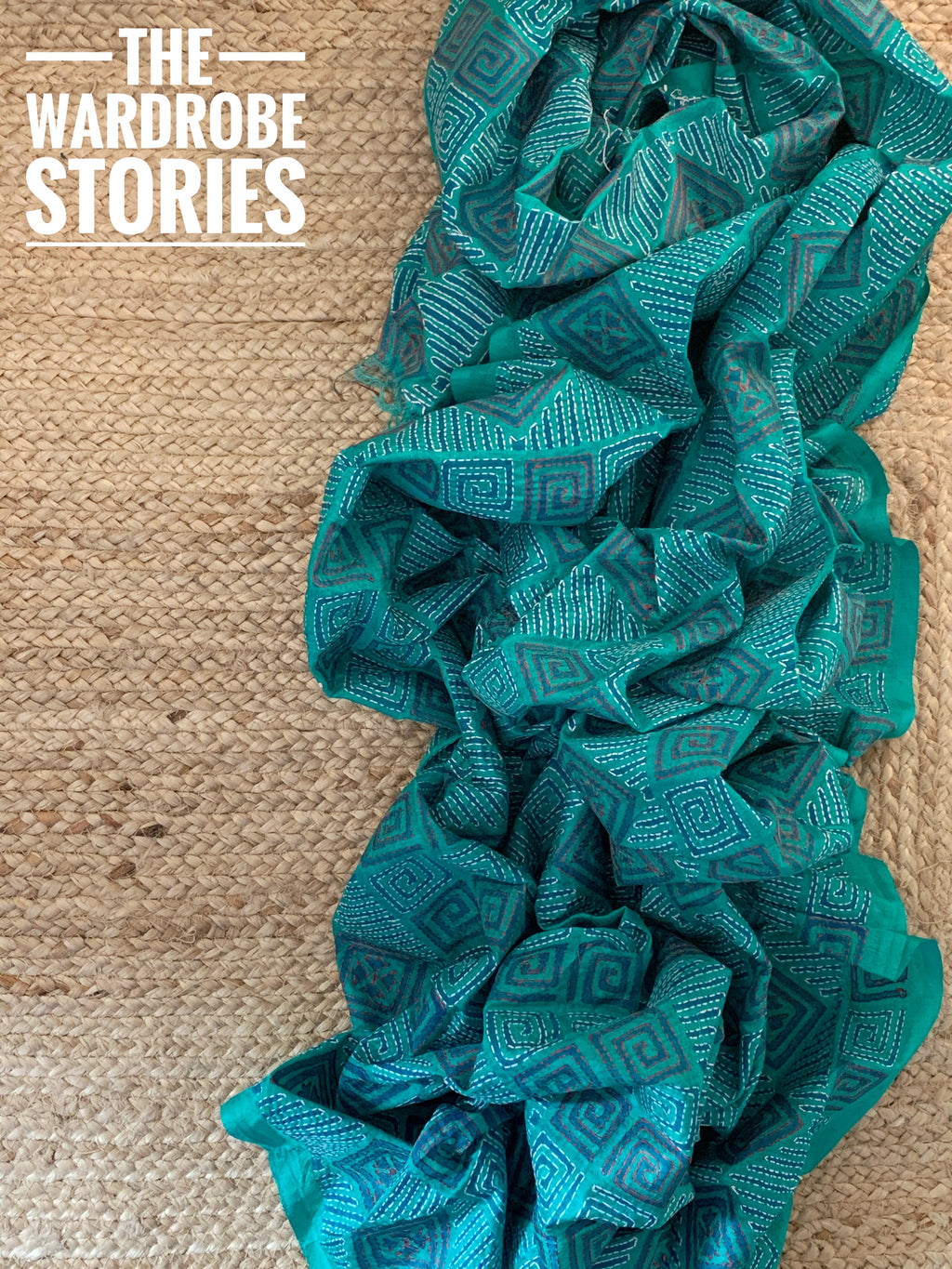 Handcrafted Kantha Cotton Silk Dupatta