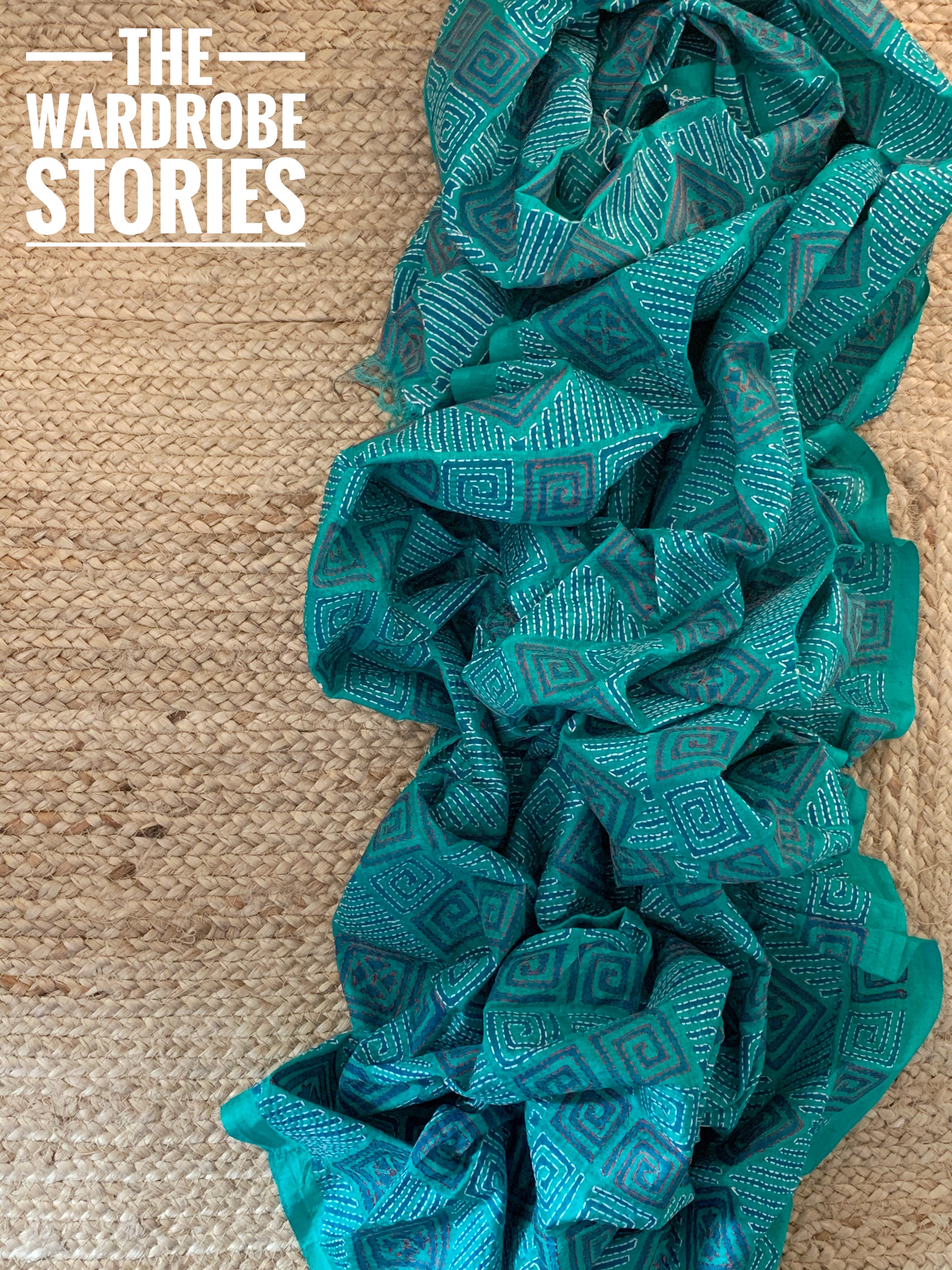 Handcrafted Kantha Cotton Silk Dupatta