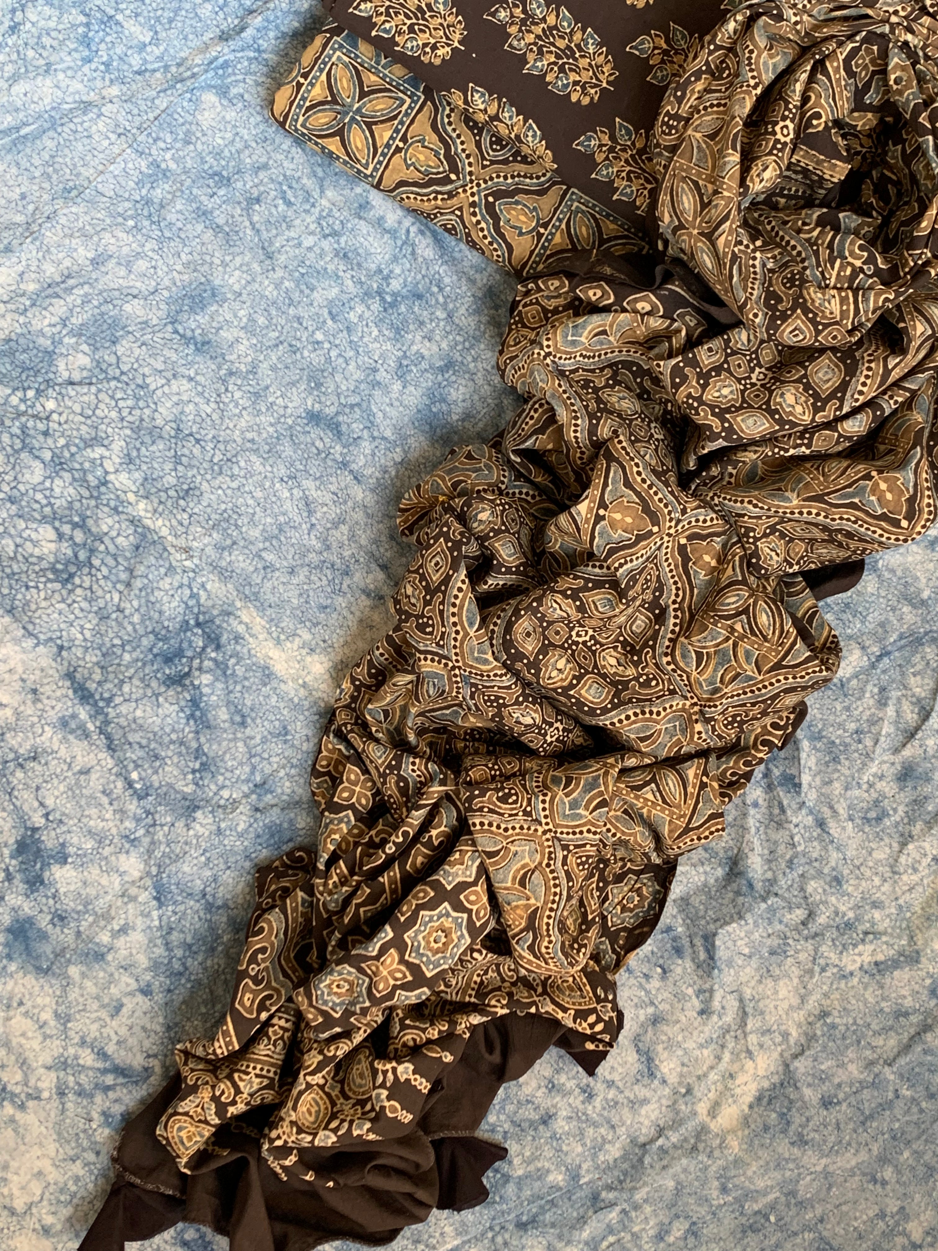 Natural Dyes Handblock Ajrakh Cotton Suit
