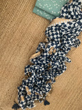 Handcrafted Cotton Mul Dupatta Suit - Mint & Midnight Blue
