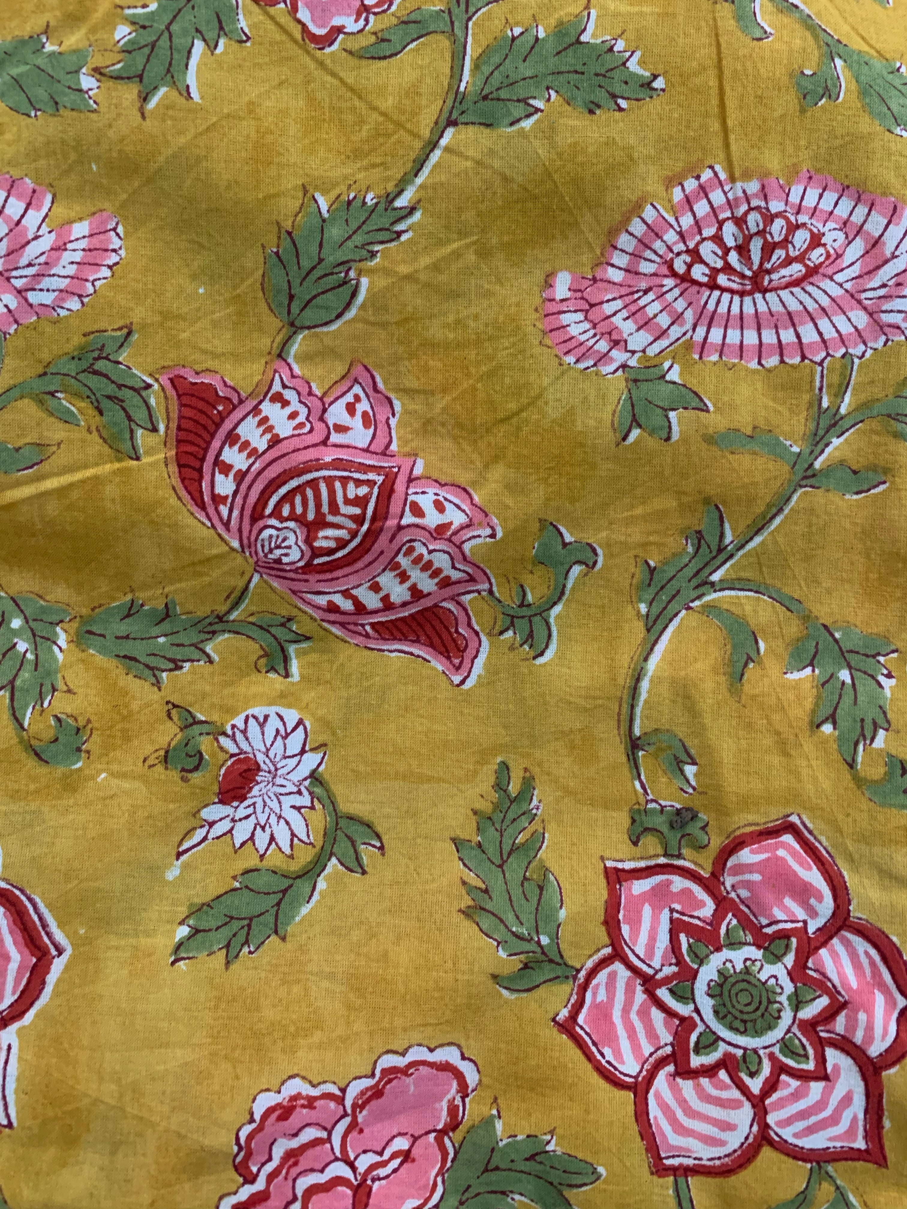 Hand Block Printed Bagru Azo free Dye Cotton Fabric 260/metre