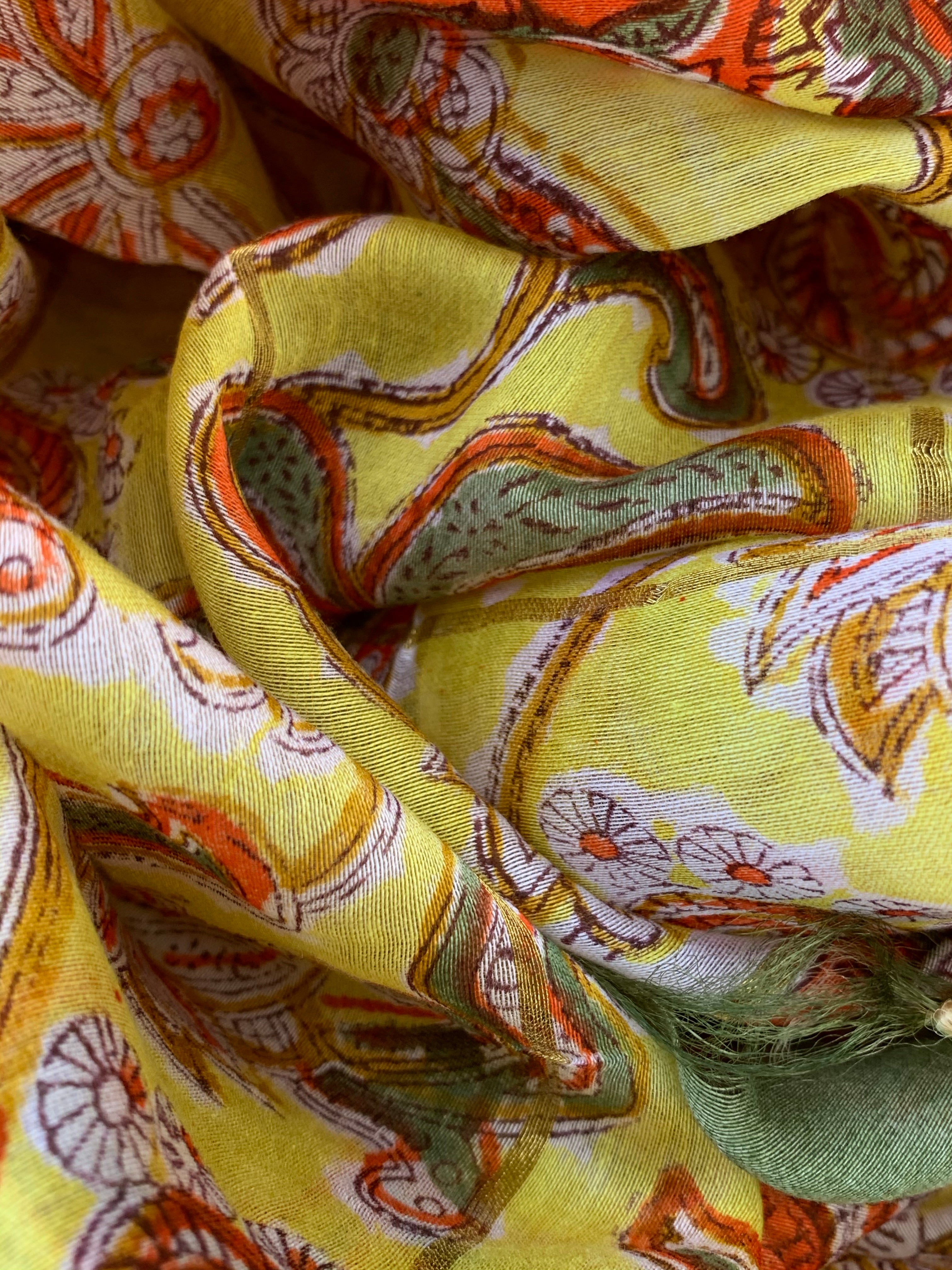 Handblock chanderi suit