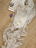 Handblock chanderi suit