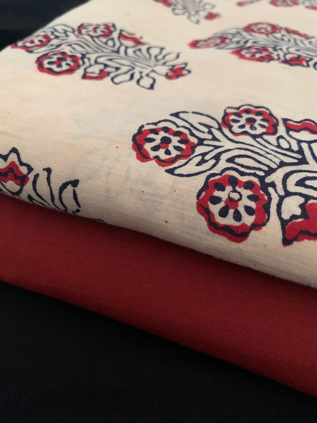 Hand Block Printed Cotton Kurta Bottom Set