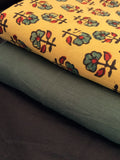 Hand Block Printed Ajrakh Natural Dyed Cotton Fabric Kurta Bottom Set
