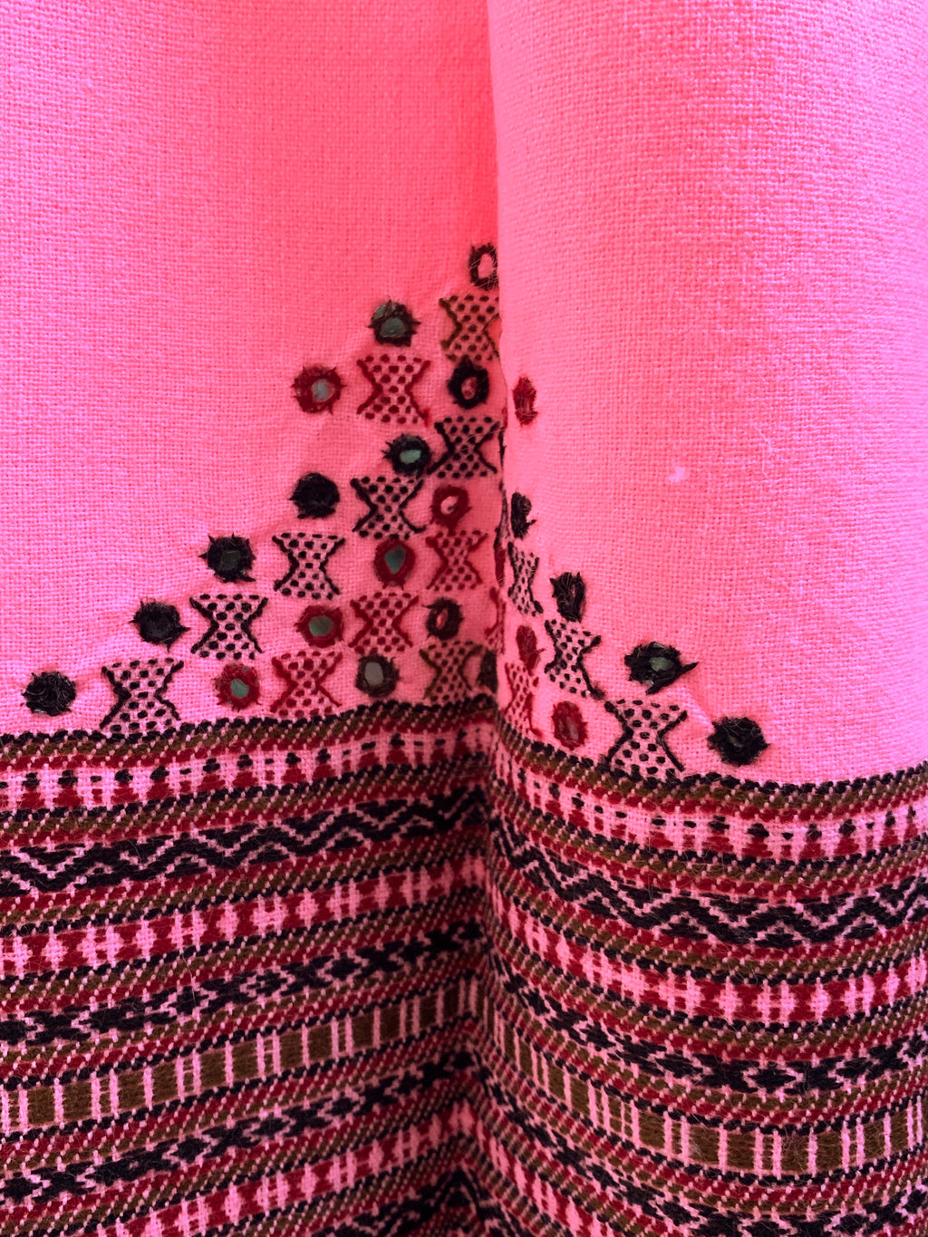 Mirror Work Handwoven Woollen Shawl