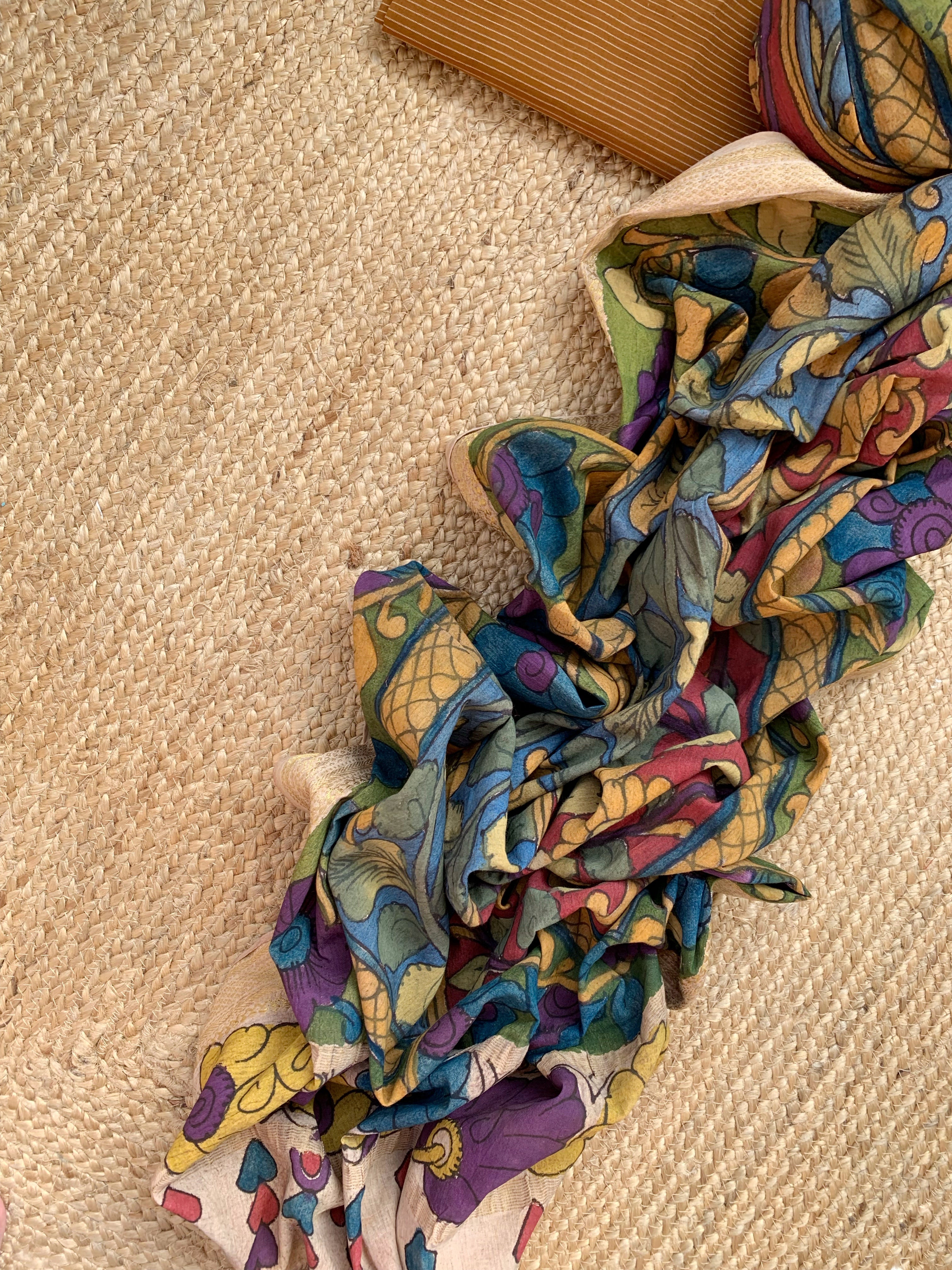 Handcrafted Kalamkari Kurta Dupatta Set