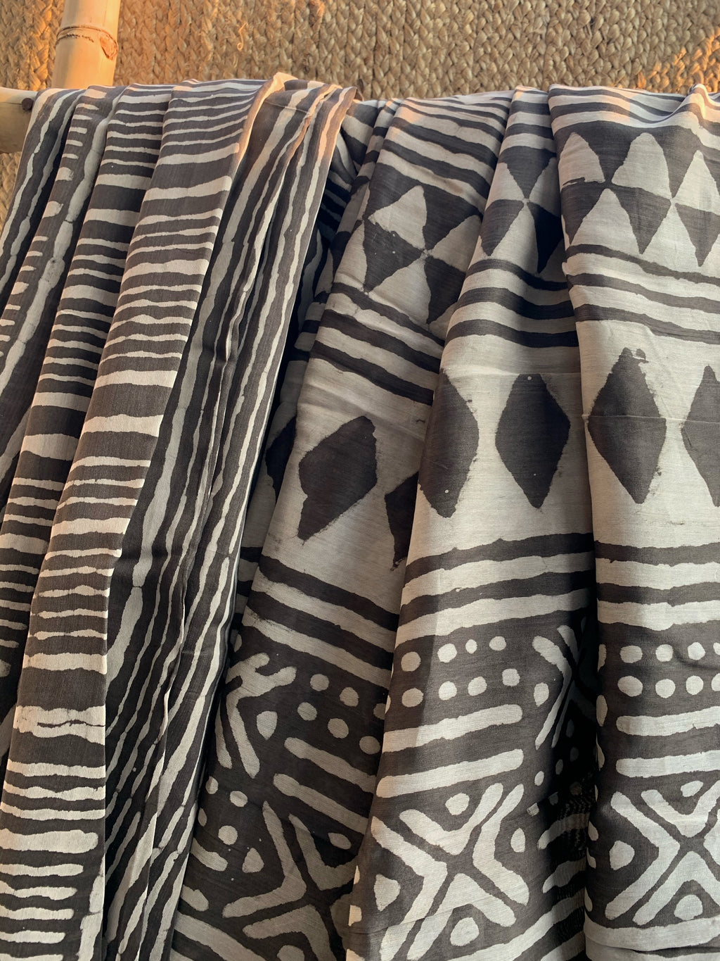 Handblock Printed Chanderi Saree